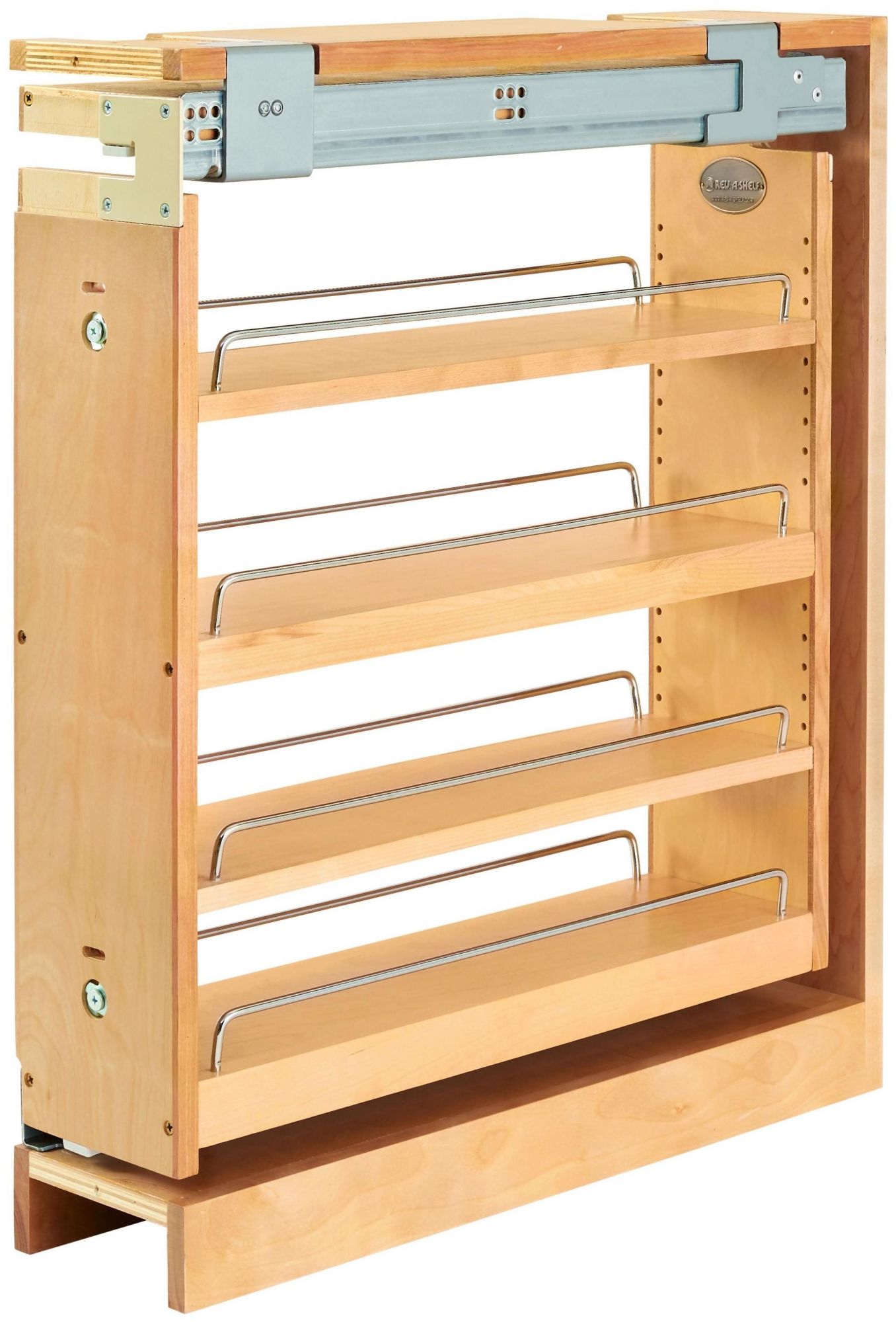 Photos - Furniture Hardware Cabinet Rev-A-Shelf 438-BCSC-6C Wood Classics 6"W Top Slide Pull Out Base  Slide Out Between  Organizer Insert with So 