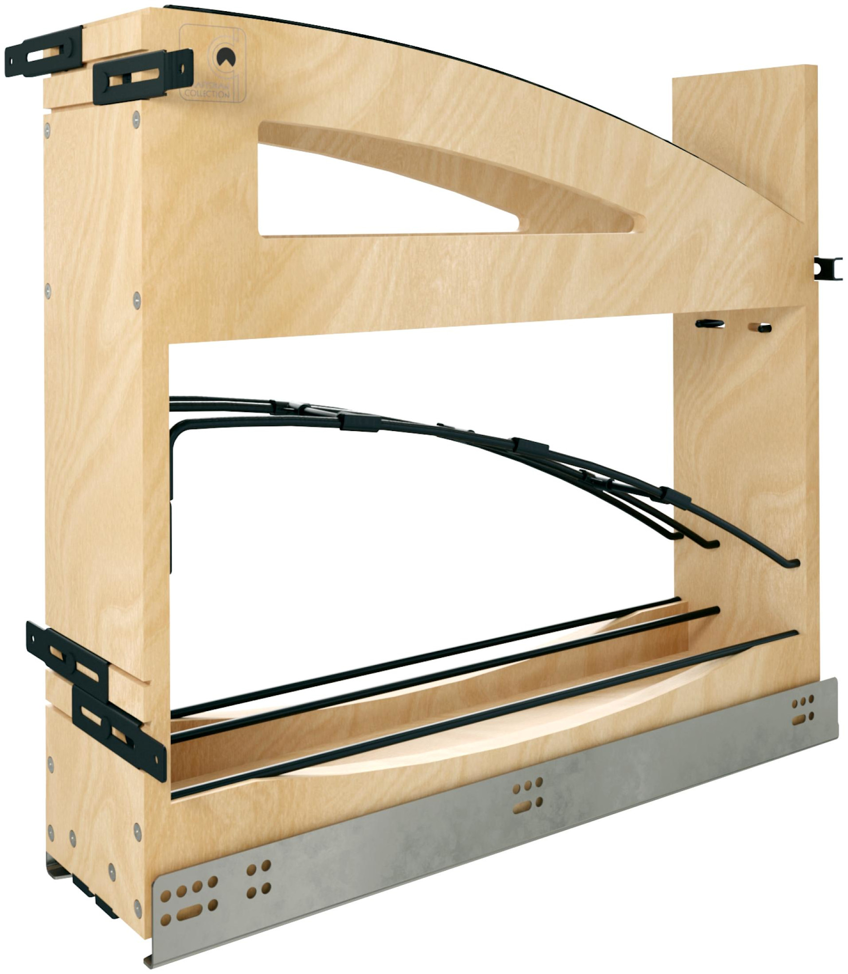 Rev-A-Shelf 447CC-BCSC-5 Craftsman 5-15/16" Wide Solid Maple Pull Out Slide Out Cabinet Organizer with Soft Close Slides Adjustable Dividers and