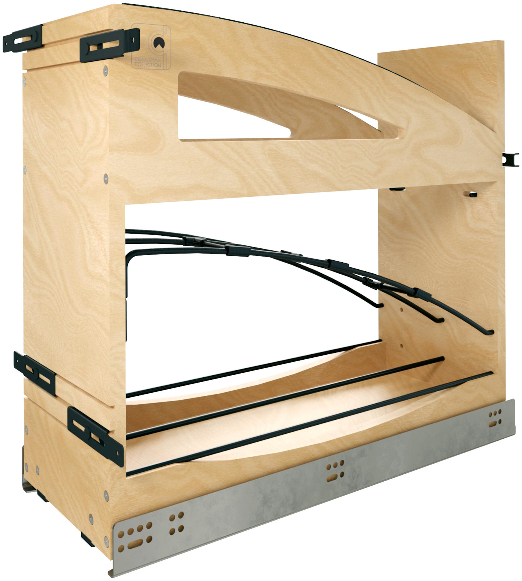 Rev-A-Shelf 447CC-BCSC-8 Craftsman 8-15/16" Wide Designer Solid Maple Pull Out Cabinet Organizer with BLUM Soft Close and Adjustable Dividers for 12"