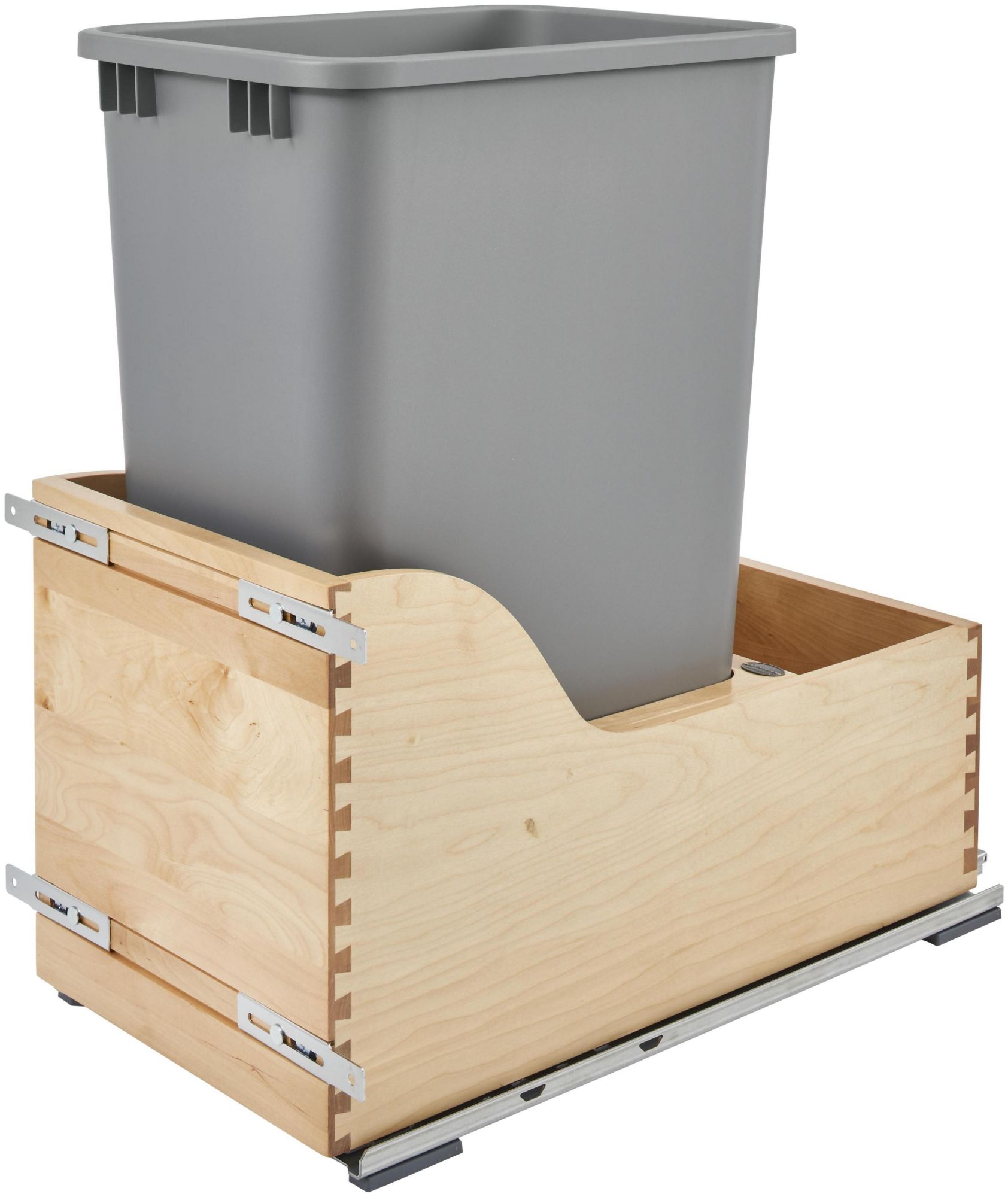 Photos - Furniture Hardware Rev-A-Shelf 4WCSD-1550DM-1 Wood Classics 12"W Single Pull Out Bump to Open 50 Qt / 12.5 Gallon Trash Can System with Soft Cl