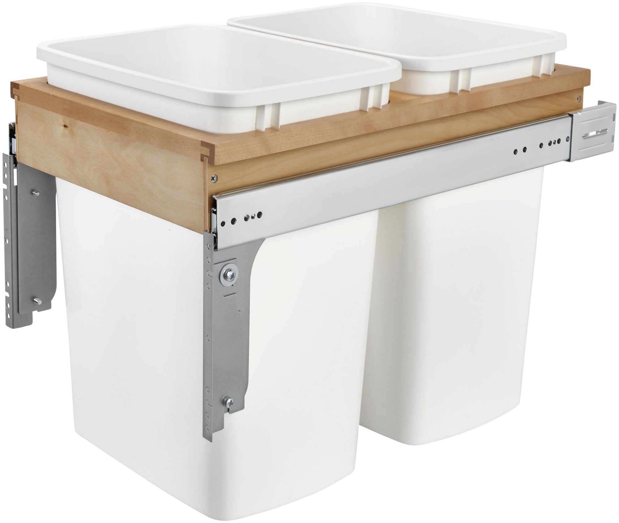 Photos - Furniture Hardware FACE Rev-A-Shelf 4WCTM-18DM2-175 Wood Classics 14-1/2"W Top Mount Pull Out Double 35Qt / 8.75 Gallon Trash Can System for  Fr 
