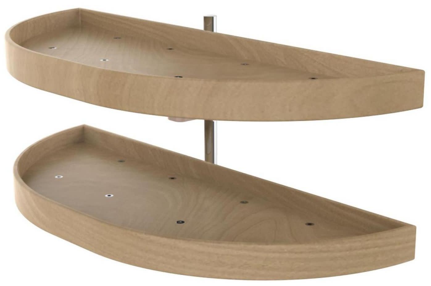 Rev-A-Shelf 4WLS882-35-570 Wood Classics Double 2 Tier 35" Half Moon Pivot & Slide Lazy Susan for Blind Corner Cabinets Maple Storage and Organization