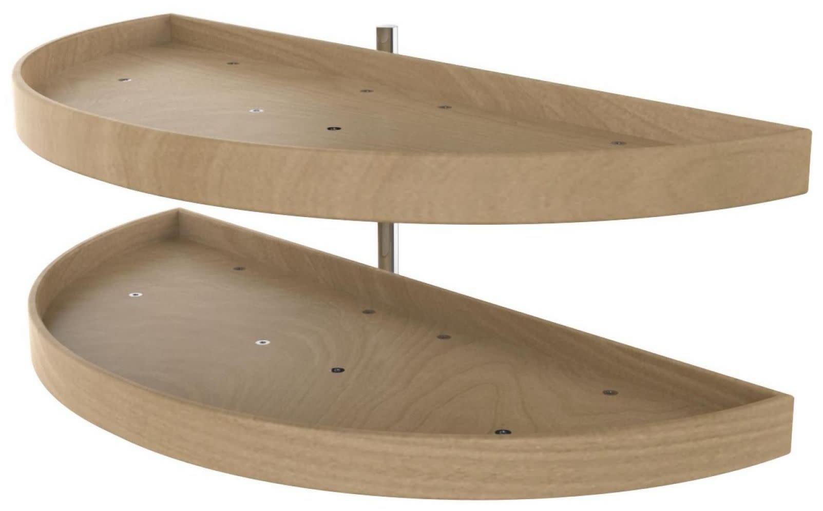 Rev-A-Shelf 4WLS882-38-570 Wood Classics Double 2 Tier 38" Half Moon Pivot and Slide Lazy Susan for Blind Corner Cabinets Maple Storage and