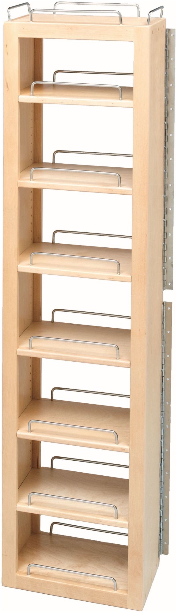 Rev-A-Shelf 4WSP18-51 Wood Classics 12"W x 51"H Maple Base Cabinet Door / Wall Mount Swing Out 7 Shelf Organizer Maple Storage and Organization