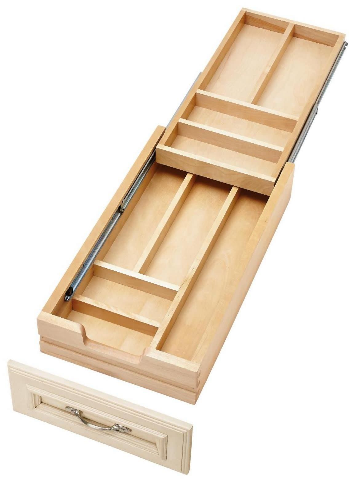 Photos - Furniture Hardware Blum Rev-A-Shelf 4WTCD-15HSC-1 Wood Classics 12"W Two Tier Kitchen Cabinet Utensil Organizer Full Replacement Drawer System with 