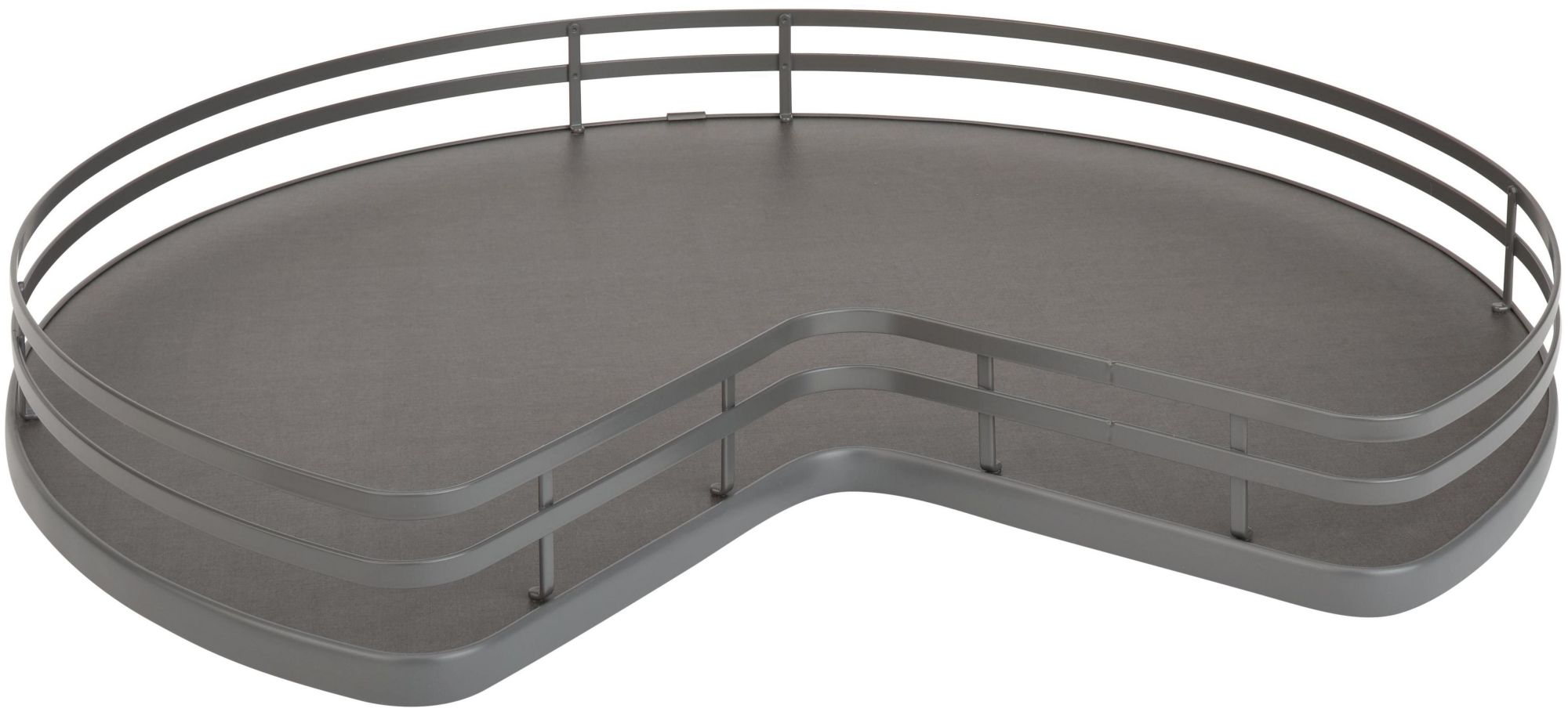 Rev-A-Shelf 53-401-32BS-1 Contemporary Single 1 Shelf 32" Kidney Shaped Lazy Susan with Swivel Bearing Base and Wire Rim for Corner Base Cabinets