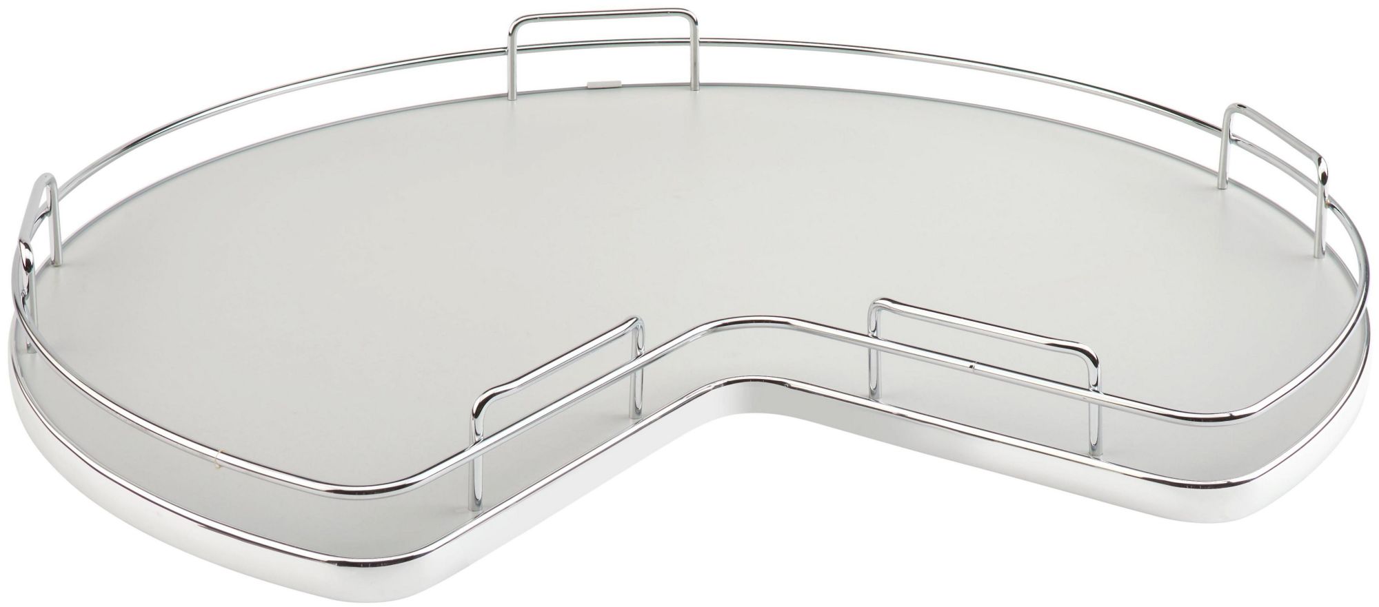 Rev-A-Shelf 53-401-32BS-1 Contemporary Single 1 Shelf 32" Kidney Shaped Lazy Susan with Swivel Bearing Base and Wire Rim for Corner Base Cabinets Gray