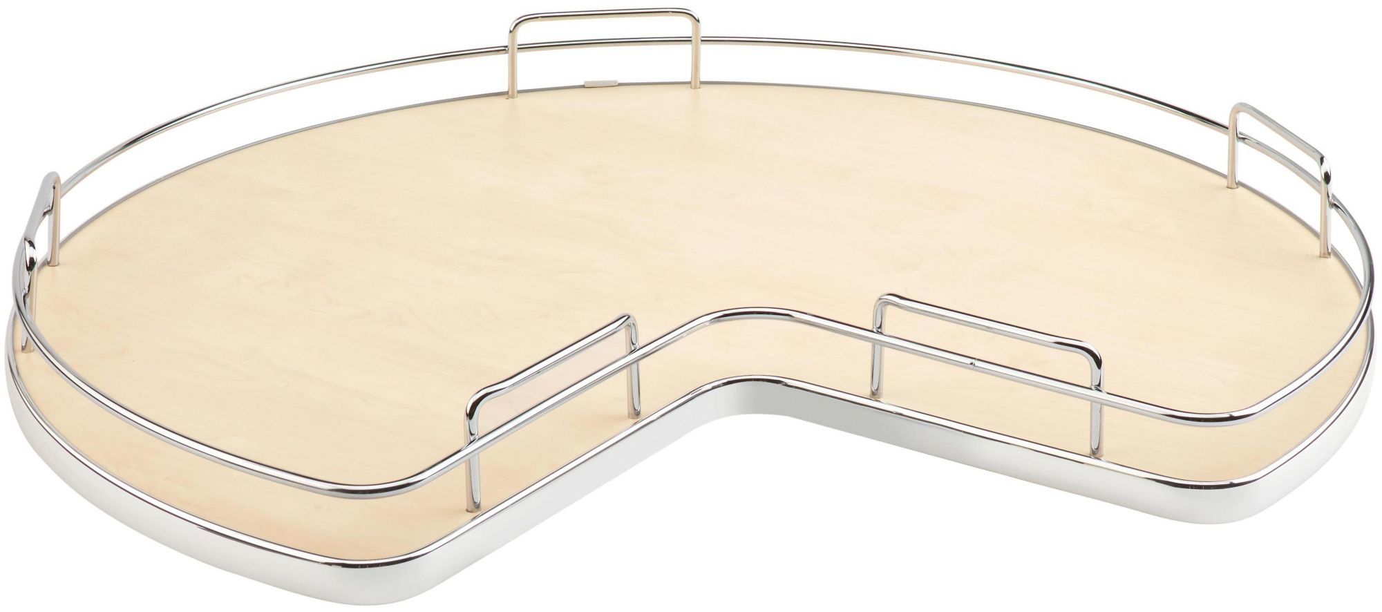 Rev-A-Shelf 53-401-32BS-1 Contemporary Single 1 Shelf 32" Kidney Shaped Lazy Susan with Swivel Bearing Base and Wire Rim for Corner Base Cabinets