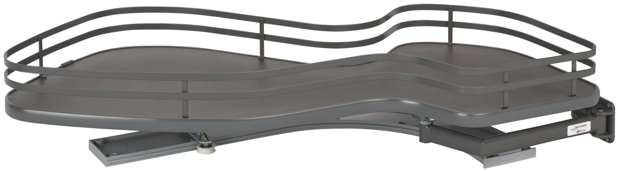 Rev-A-Shelf 5371-15-R Contemporary 33"W Single Shelf Cloud Lazy Susan Style Swing Out Blind Corner Organizer for Blind Left Cabinet Orion Gray Storage