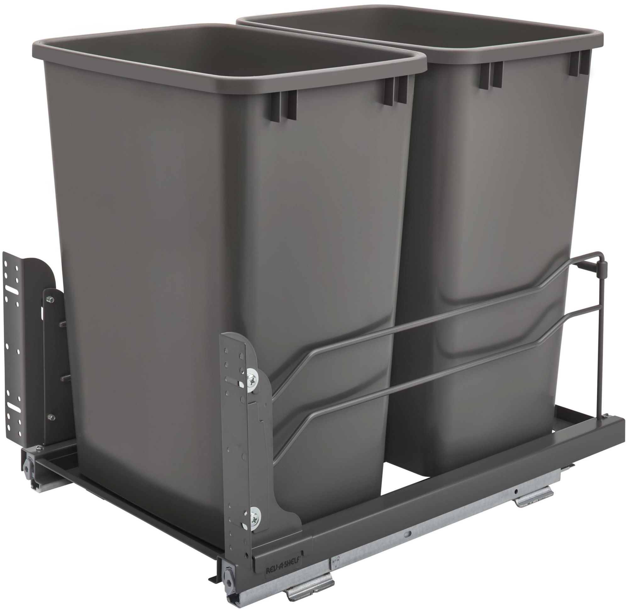 Photos - Furniture Hardware Modern Rev-A-Shelf 53WC-1835SCDM-2  14-7/16" Wide 35 Quart Pull Out Trash Can System with Soft Close Slides and 2 Bins Orion 