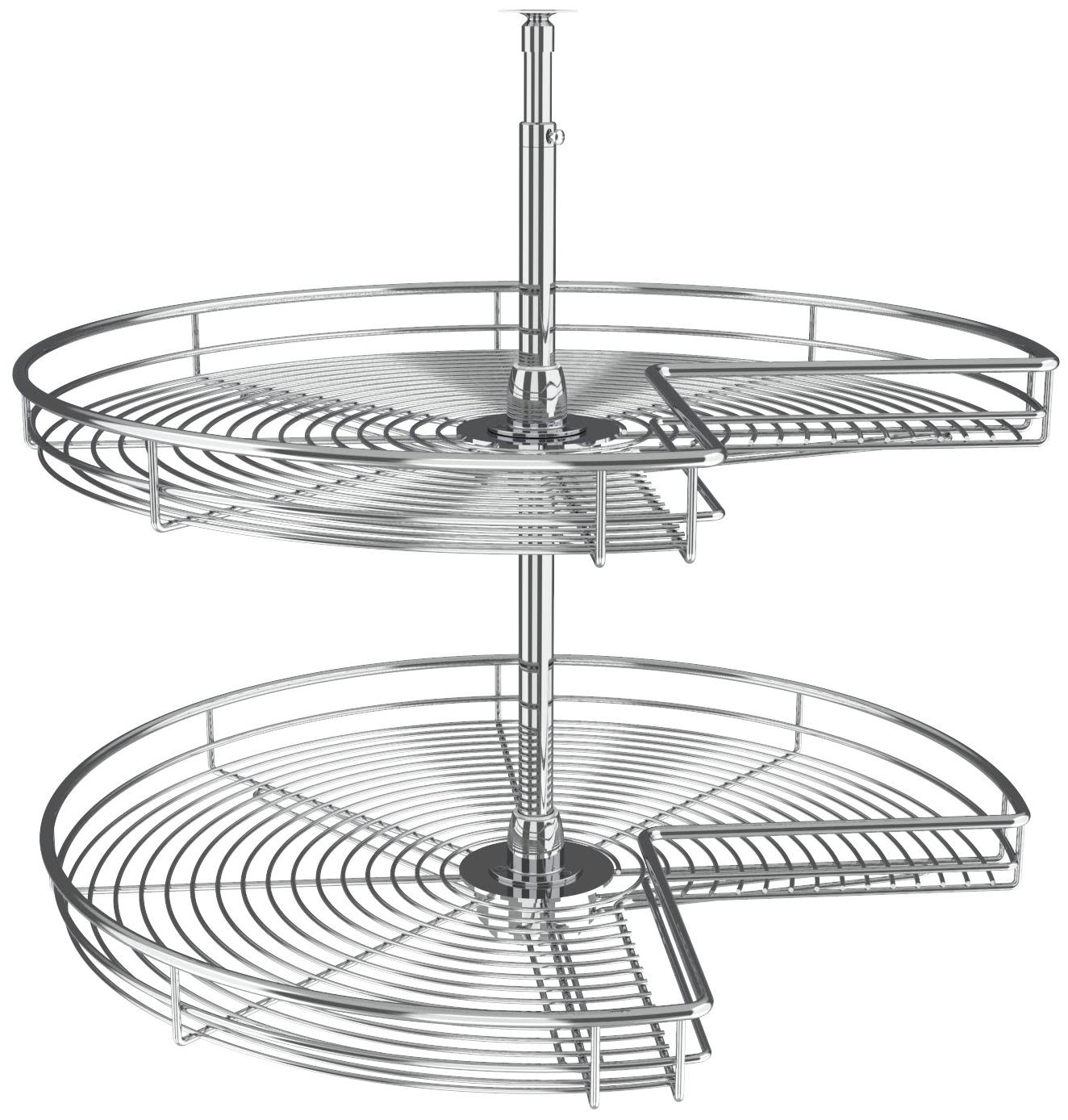 Photos - Wall Shelf Classic Rev-A-Shelf 5472-28  28" Kidney-Shaped 2-Shelf Lazy Susan for Corner Base Cabinets Chrome Storage and Organization Ca 