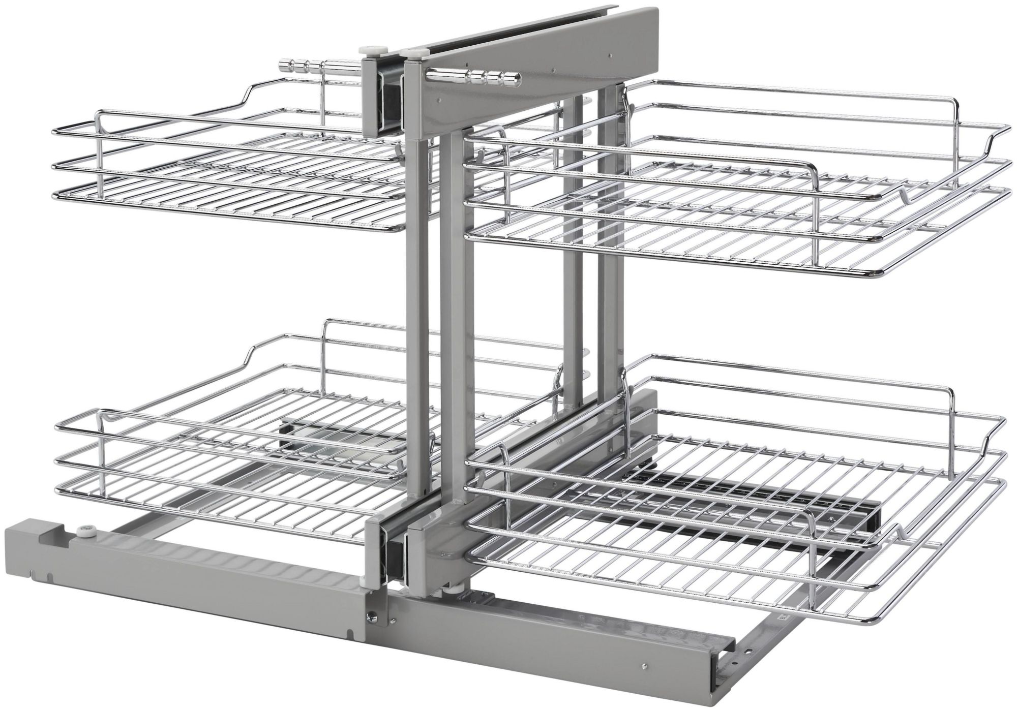Rev-A-Shelf 5PSP-18SC Classic 32-1/4" Steel 2 Tier Pull Out / Slide Out Cabinet Organizer Shelf with Soft Close Slides for 45" Blind Corner Cabinets