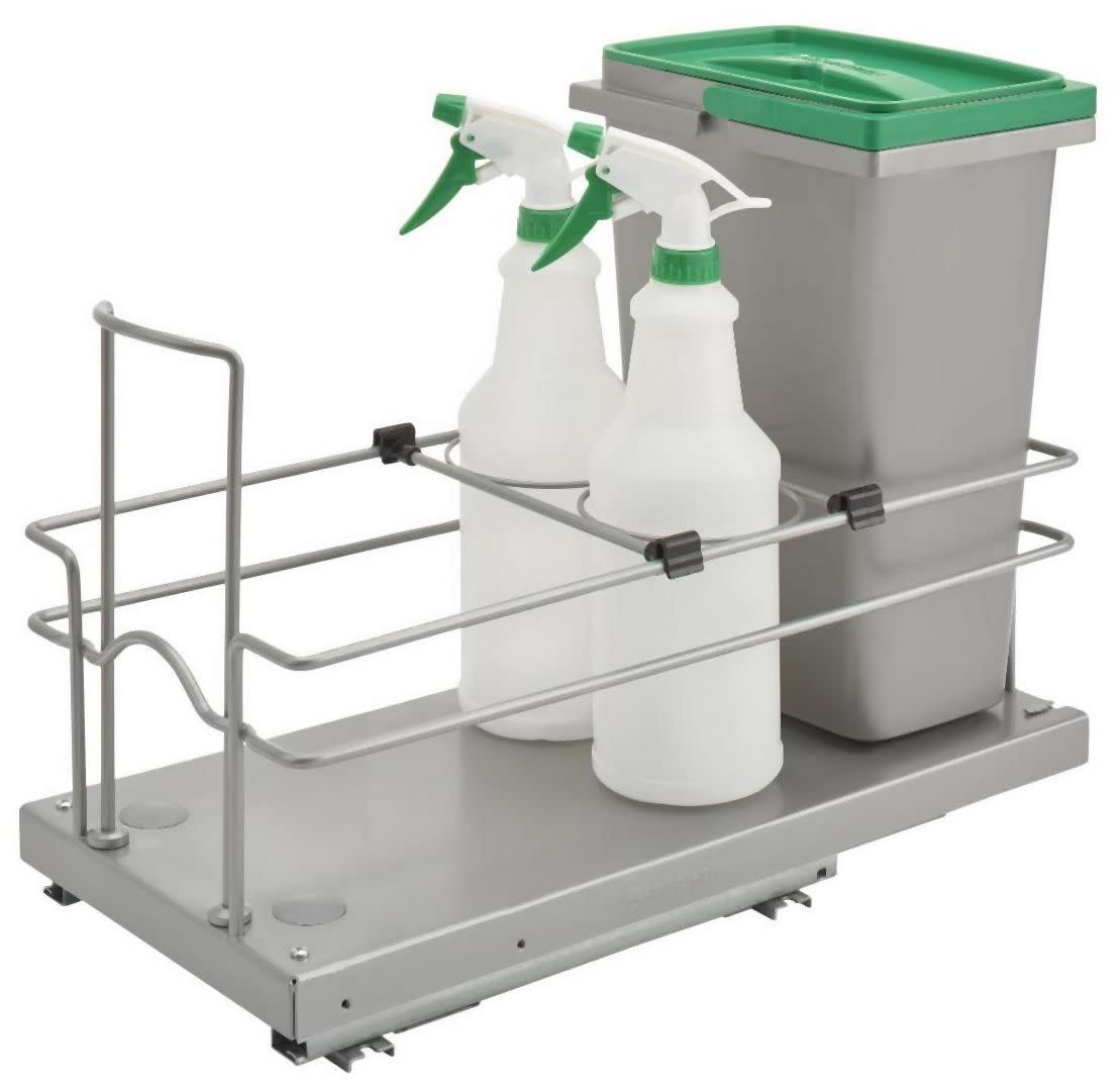 Photos - Furniture Hardware A&D Rev-A-Shelf 5SBWCC-8S-1 Sink Classics 9"W Under Sink Pull Out Cleaning Organizer with Small 8L Bin (2) Spray Bottles and Sof 