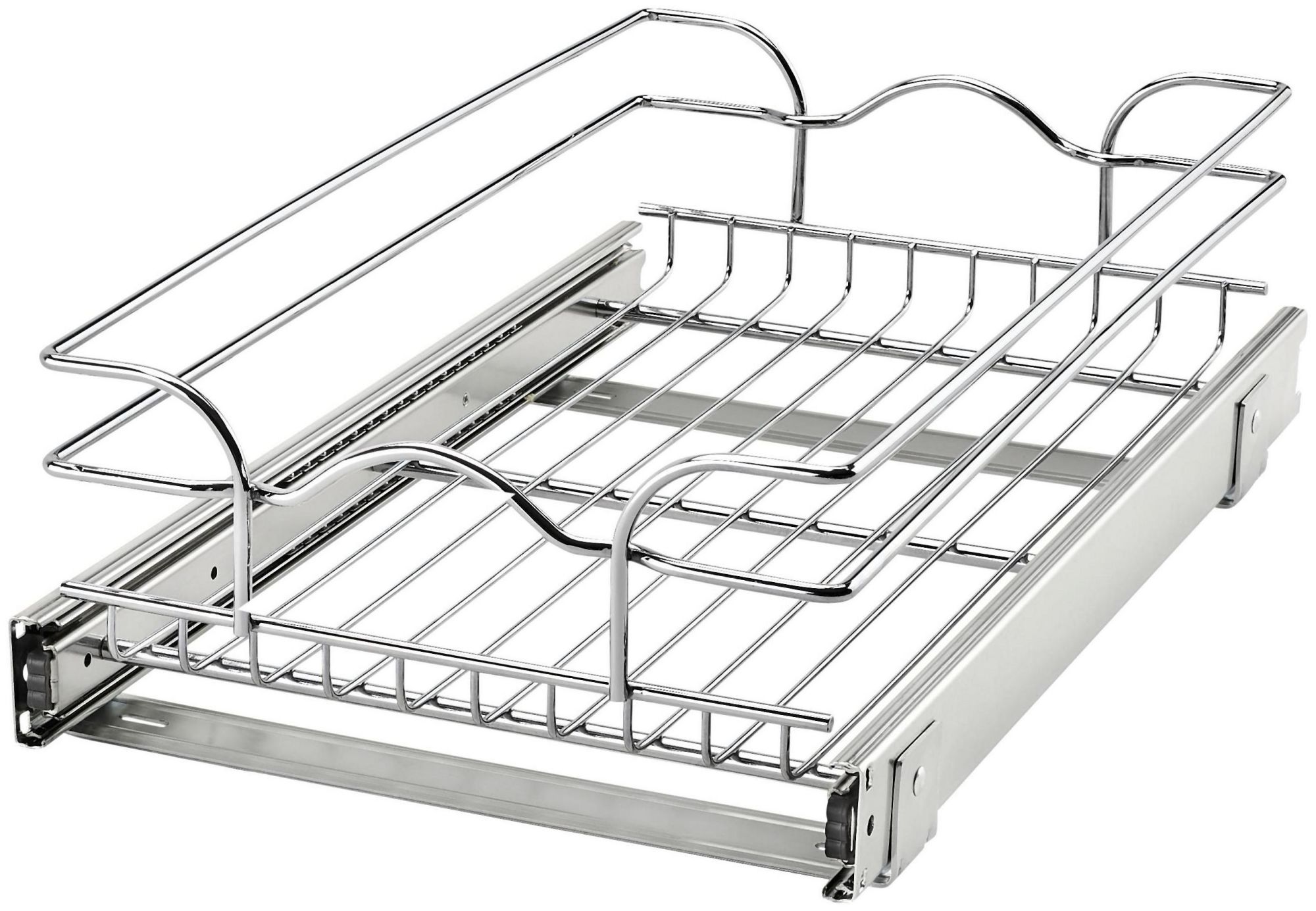 Photos - Furniture Hardware Rev-A-Shelf 5WB1-1220-1 Classic 11-1/2"W Single Tier Bottom Mount Pull Out Steel Wire Frame Slide Out Basket Organizer Chrom