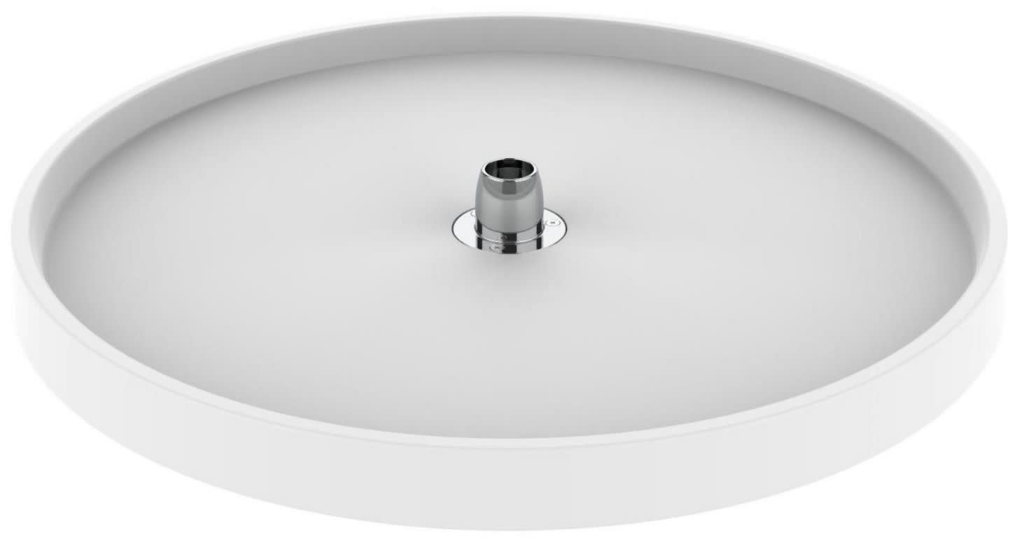 Rev-A-Shelf 6071-24-52 Classic 1 Shelf 24" Full Circle Lazy Susan with Hub for Pole for Corner Base Cabinets - Shelf ONLY White Kitchen Organizers