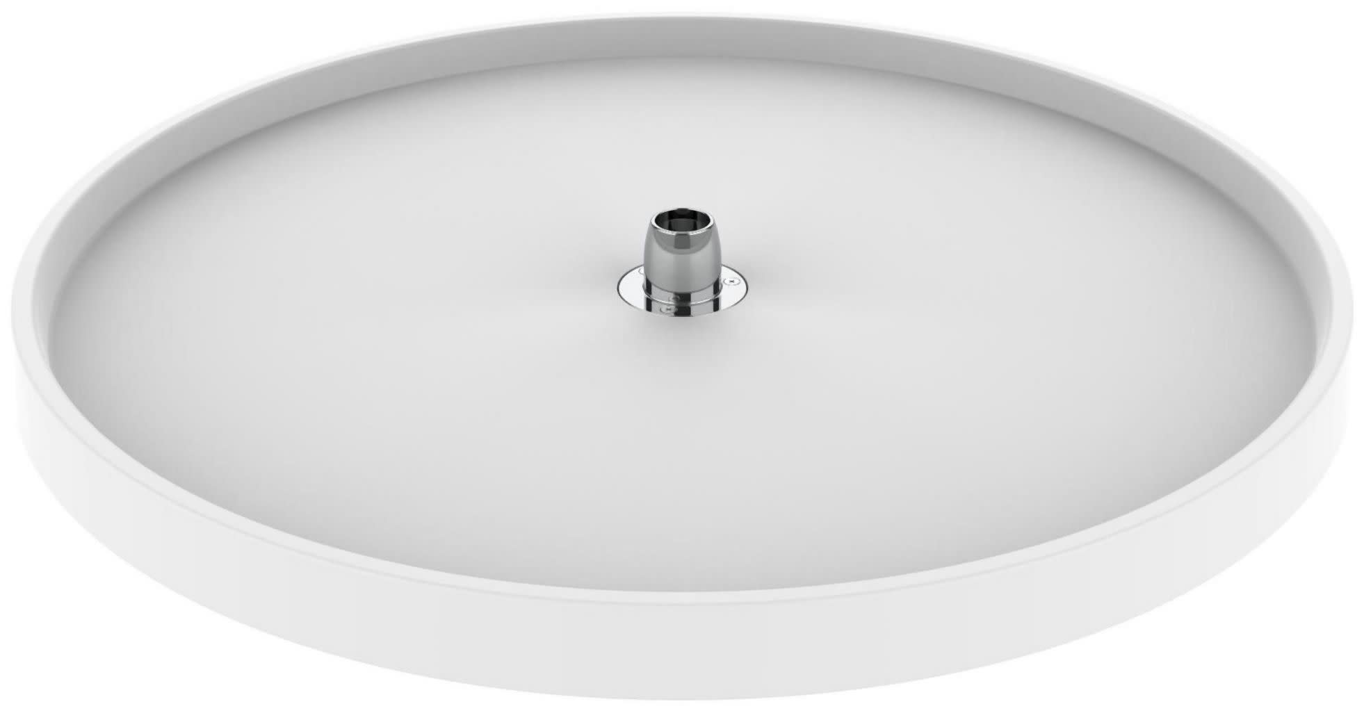 Rev-A-Shelf 6071-32-52 Classic 1 Shelf 32" Full Circle Lazy Susan with Hub for Pole for Corner Base Cabinets - Shelf Only White Kitchen Organizers