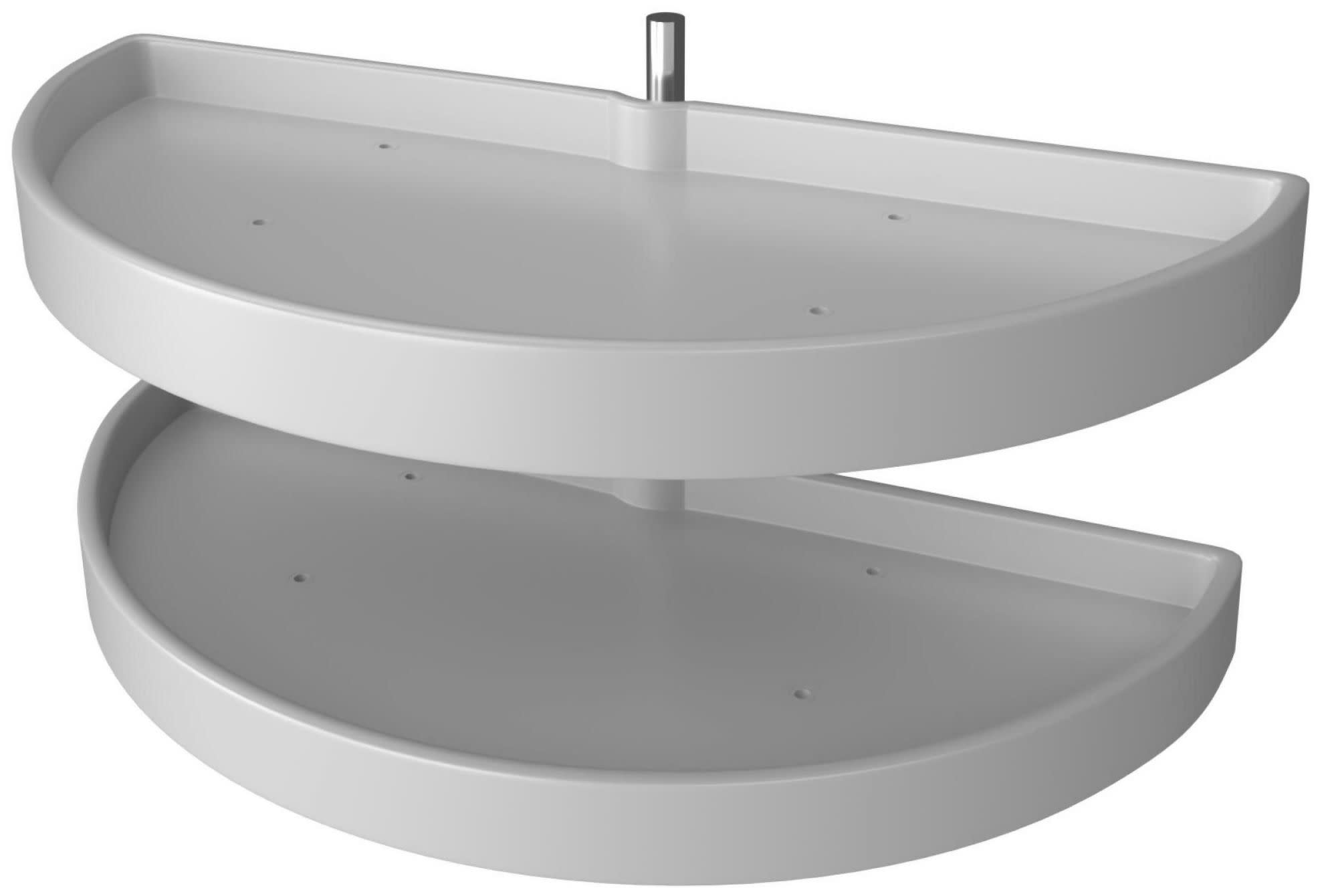 Photos - Wall Shelf Classic Rev-A-Shelf 6842-33-570  2 Tier 33" W Half Moon Pivot Lazy Susan for Blind Corner Cabinets White Storage and Organiza 