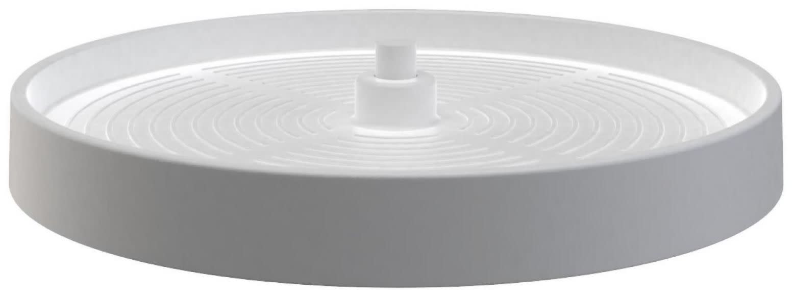 Rev-A-Shelf LD-2061-18BM-1 Lazy Daisy Polymer 1 Tier Single 18" Full Circle Bottom Mount Ridged Lazy Susan for Corner Wall Cabinets White Storage and