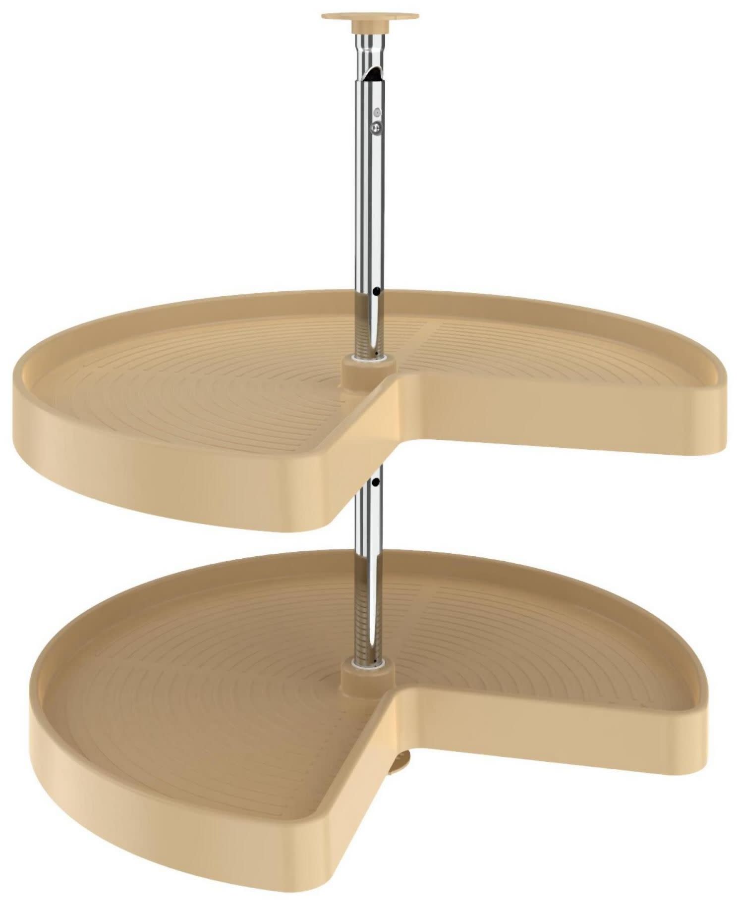 Photos - Wall Shelf Daisy Rev-A-Shelf LD-2472-24-1 Lazy  Polymer Double 2 Tier 24" Kidney Ribbed Bottom Mount Lazy Susan with Adjustable 26-31" P 