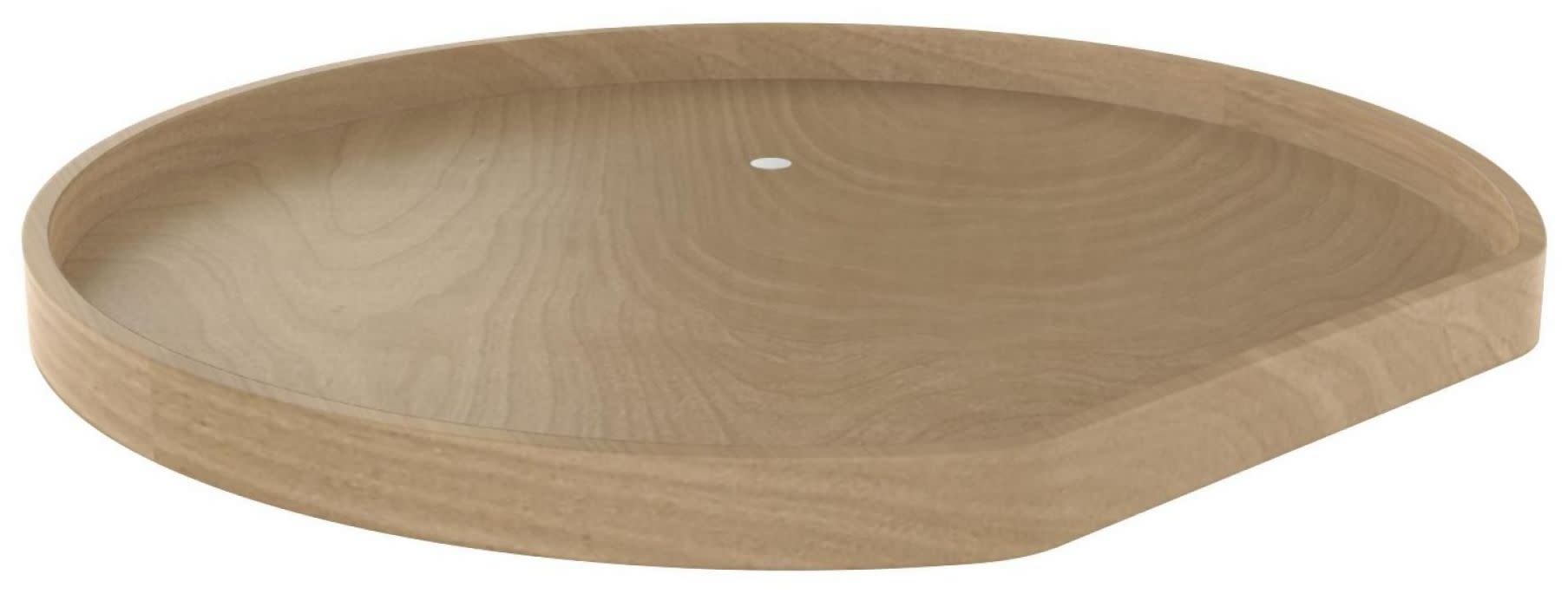 Rev-A-Shelf LD-4BW-201-32-1 Lazy Daisy 32" Banded Wood D Shaped Flat Side Lazy Susan Shelf for Corner Base Cabinets - Shelf Only - 100 Lb Capacity