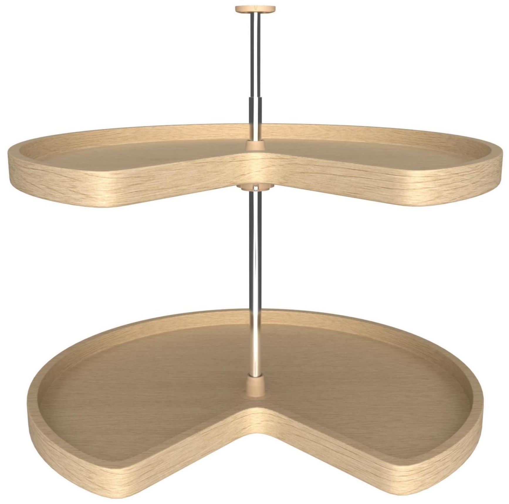 Photos - Wall Shelf Daisy Rev-A-Shelf LD-4BW-472-28-1 Lazy  Banded Wood Double 2 Tier 28" Kidney Shaped Lazy Susan with 26-31" Adjustable Pole fo 
