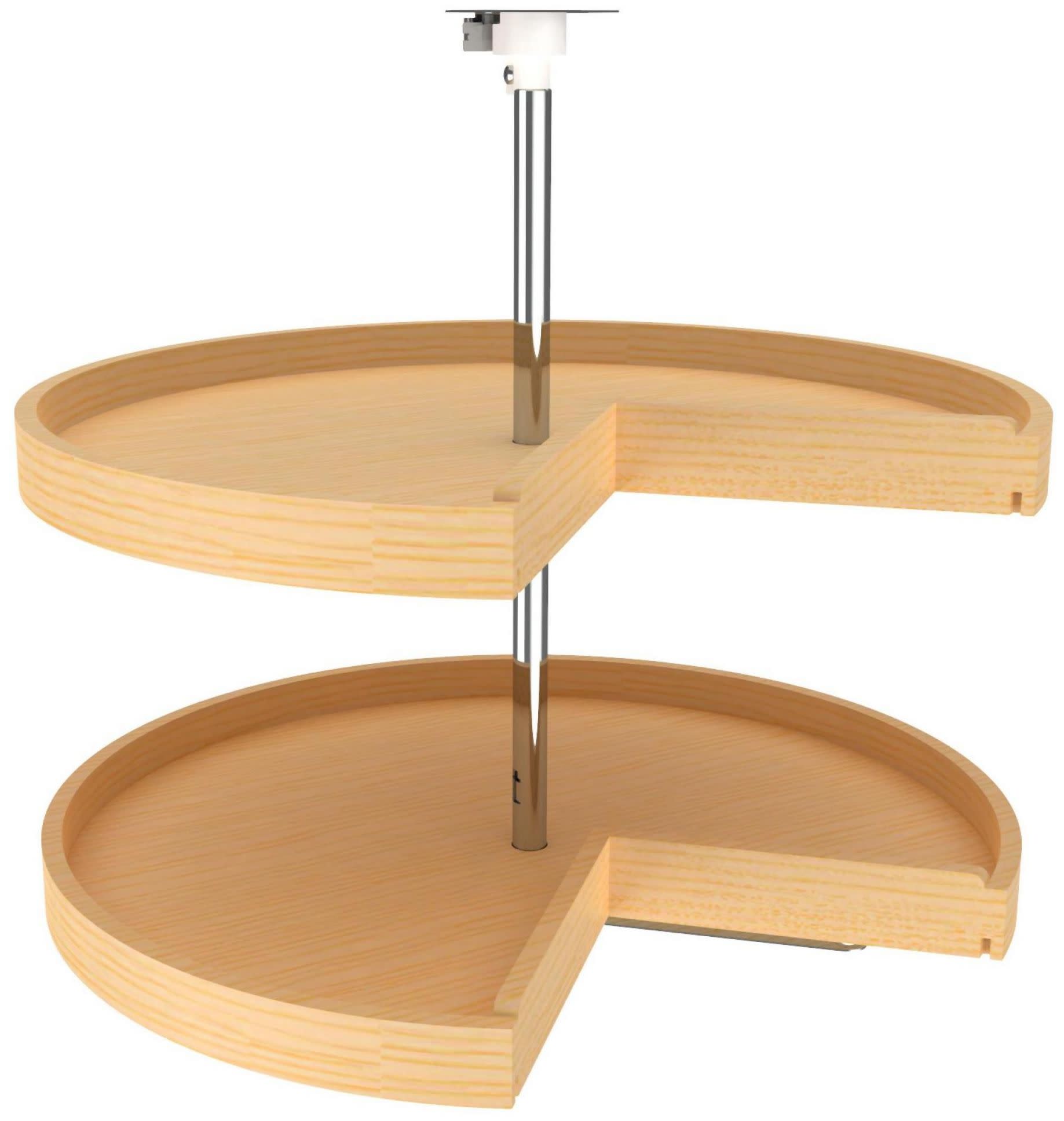 Photos - Wall Shelf Rev-A-Shelf LD-4BW-942-28-1 Lazy Daisy Banded Wood Double 2 Tier 28" Pie Shaped Lazy Susan with 26-31" Adjustable Pole for C