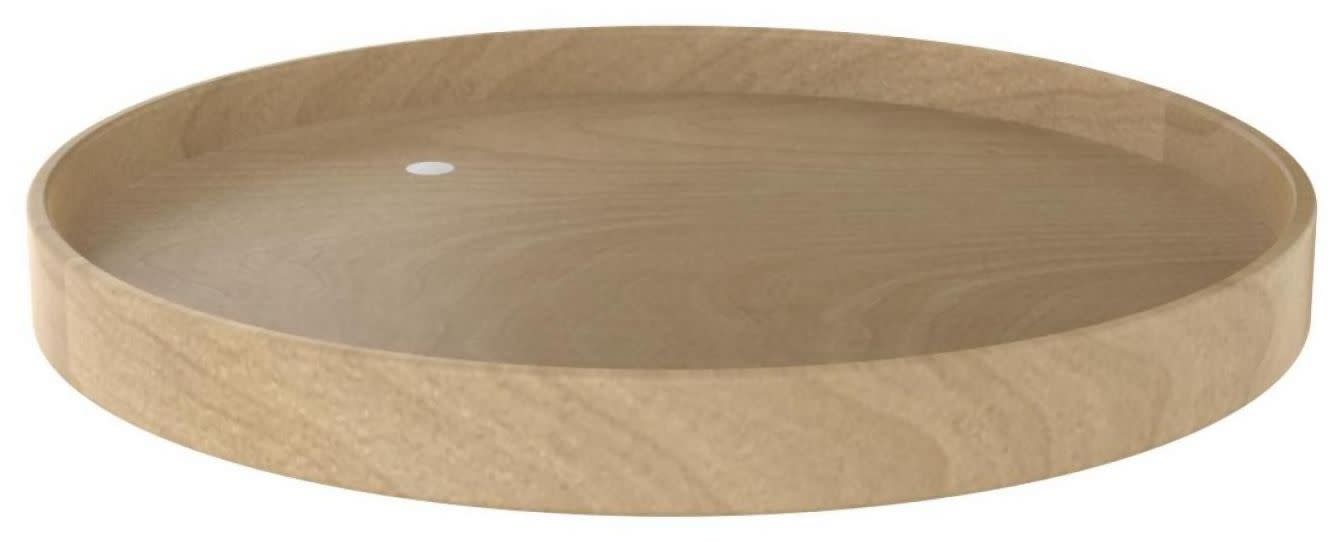 Rev-A-Shelf LD-4NW-001-24B-1 Lazy Daisy Natural Wood Single 1 Shelf 24" Full Circle Swivel Bearing Lazy Susan for Corner Base Cabinets - 57lb Capacity
