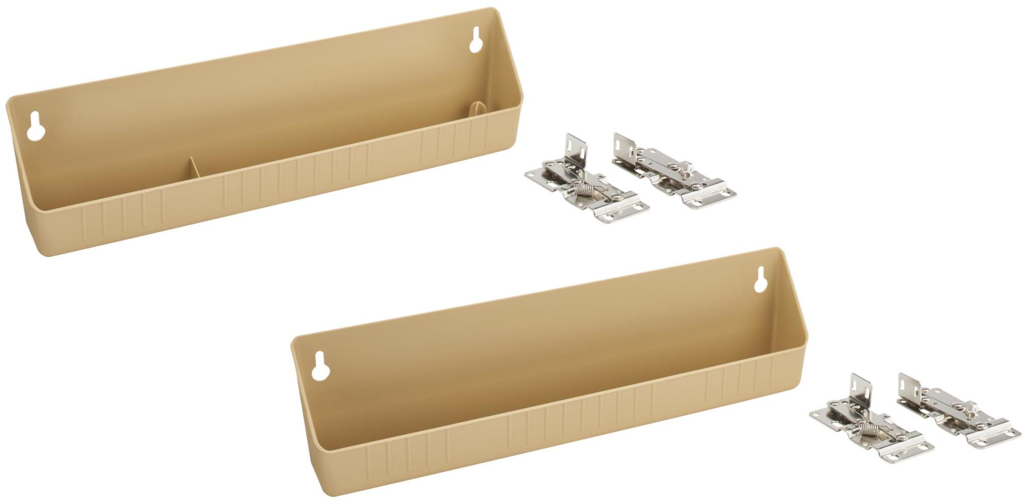 Photos - Furniture Hardware Rev-A-Shelf LD-6572-14-1 Lazy Daisy Set of (2) 14" Polymer Deluxe Tip Out Trays with Hinges for Sink Base Cabinets Almond St
