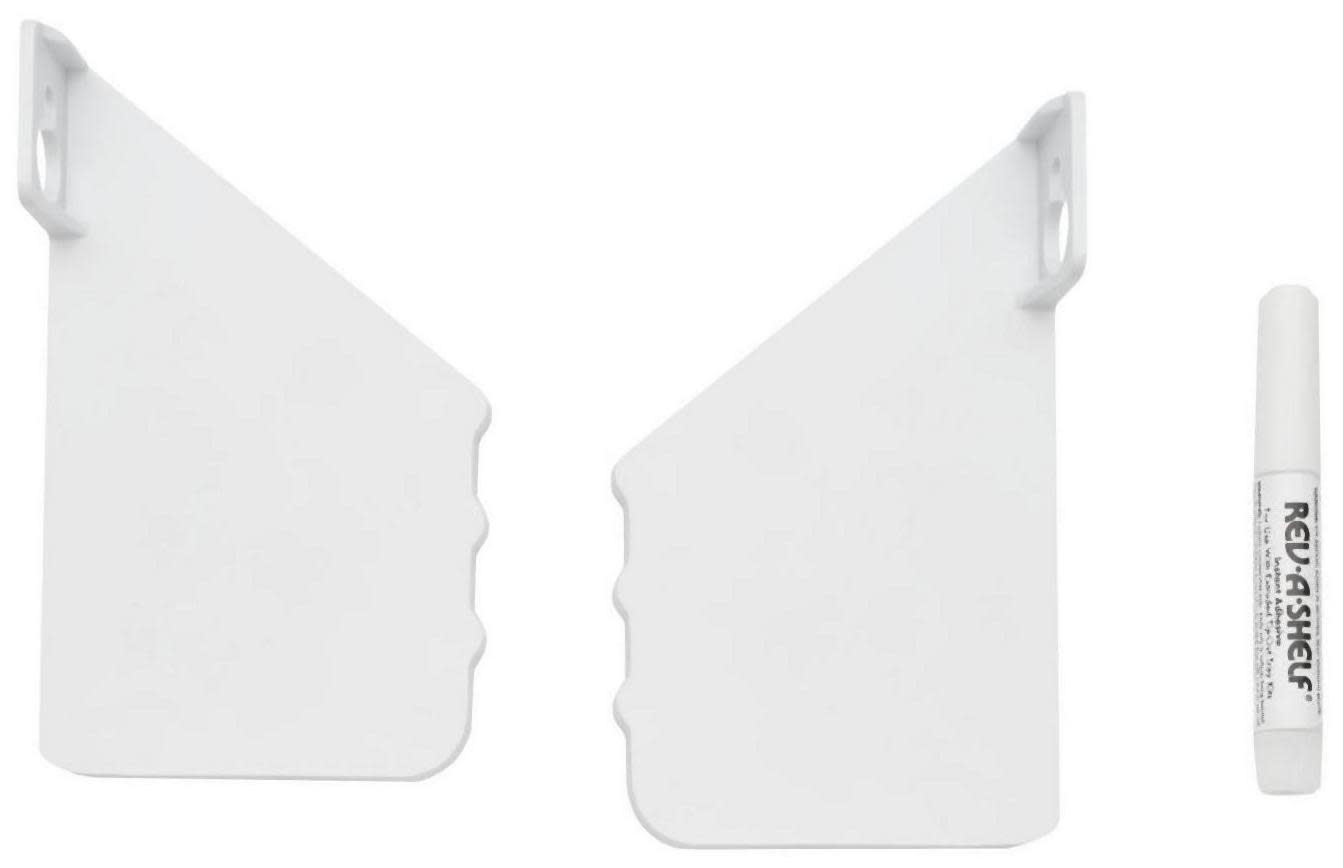 Rev-A-Shelf ST-97-4 6551 Series Pair of End Caps and Screws for Sink Front Tip Out Trays White Kitchen Organizers Accessories and Parts Tip Out Tray