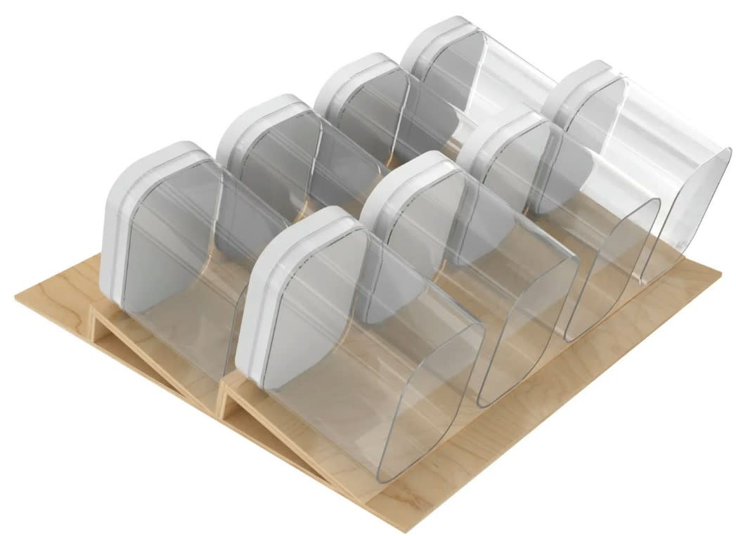 Rev-A-Shelf 4OXO-24-1 OXO Food Storage Organizer with (8) 1.7 Qt Food Storage Containers with Drawer Insert for 24" Base Cabinet Deep Drawers Maple