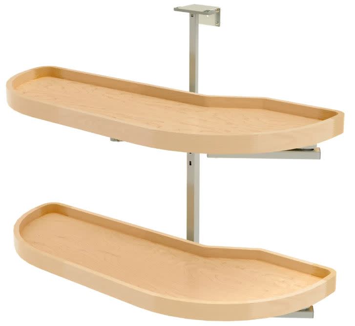 Rev-A-Shelf 4WLS87-12-L Modern 33"W Soft Close Two Tier Pull Out Pivot Girasolo Lazy Susan for Left Door / Blind Right Corner Cabinet - 12" Opening