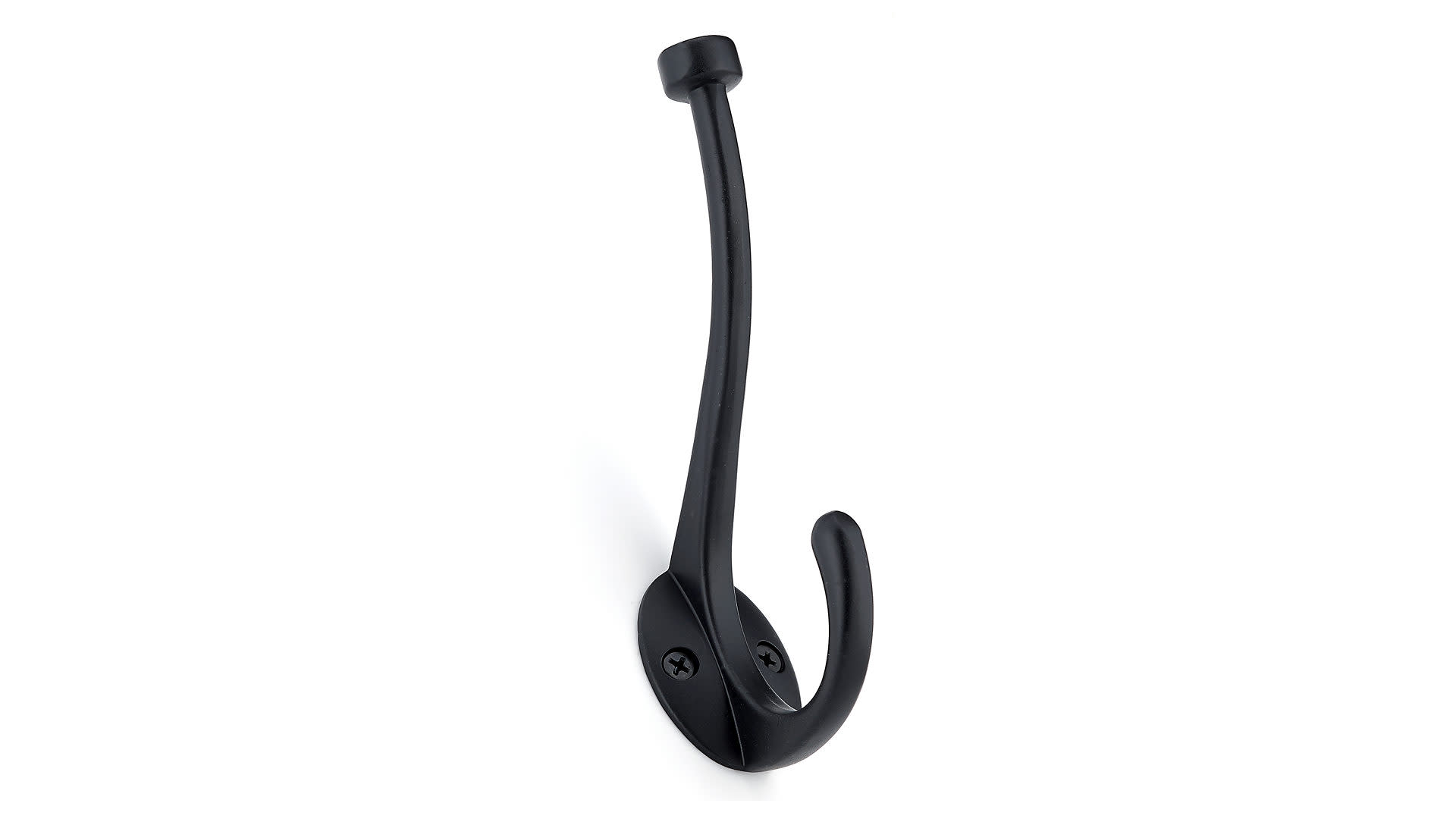 Richelieu 79629BAG 5-3/4 Inch Double Iron Coat Hook Matte Black Hooks Coat and Hat Hooks