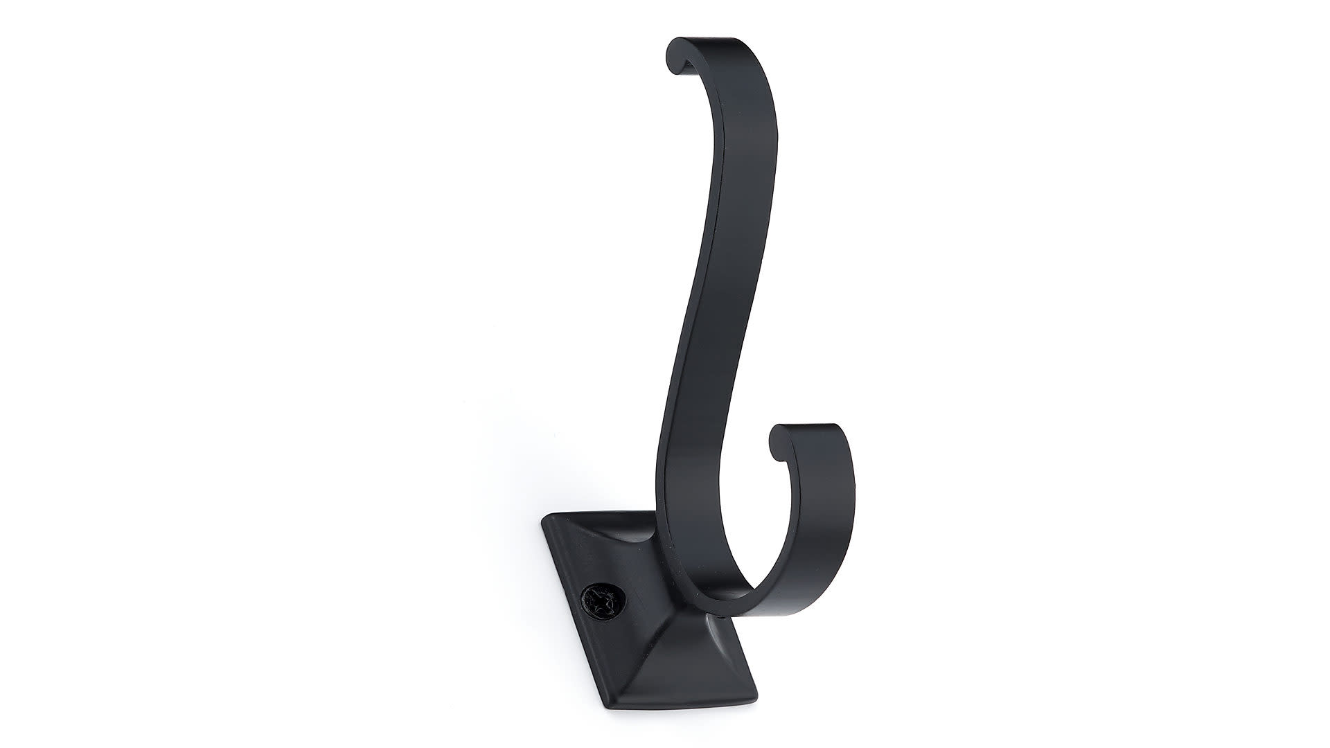 Richelieu BP92429900 3-5/8 Inch Double Metal Coat Hook Matte Black Hooks Coat and Hat Hooks