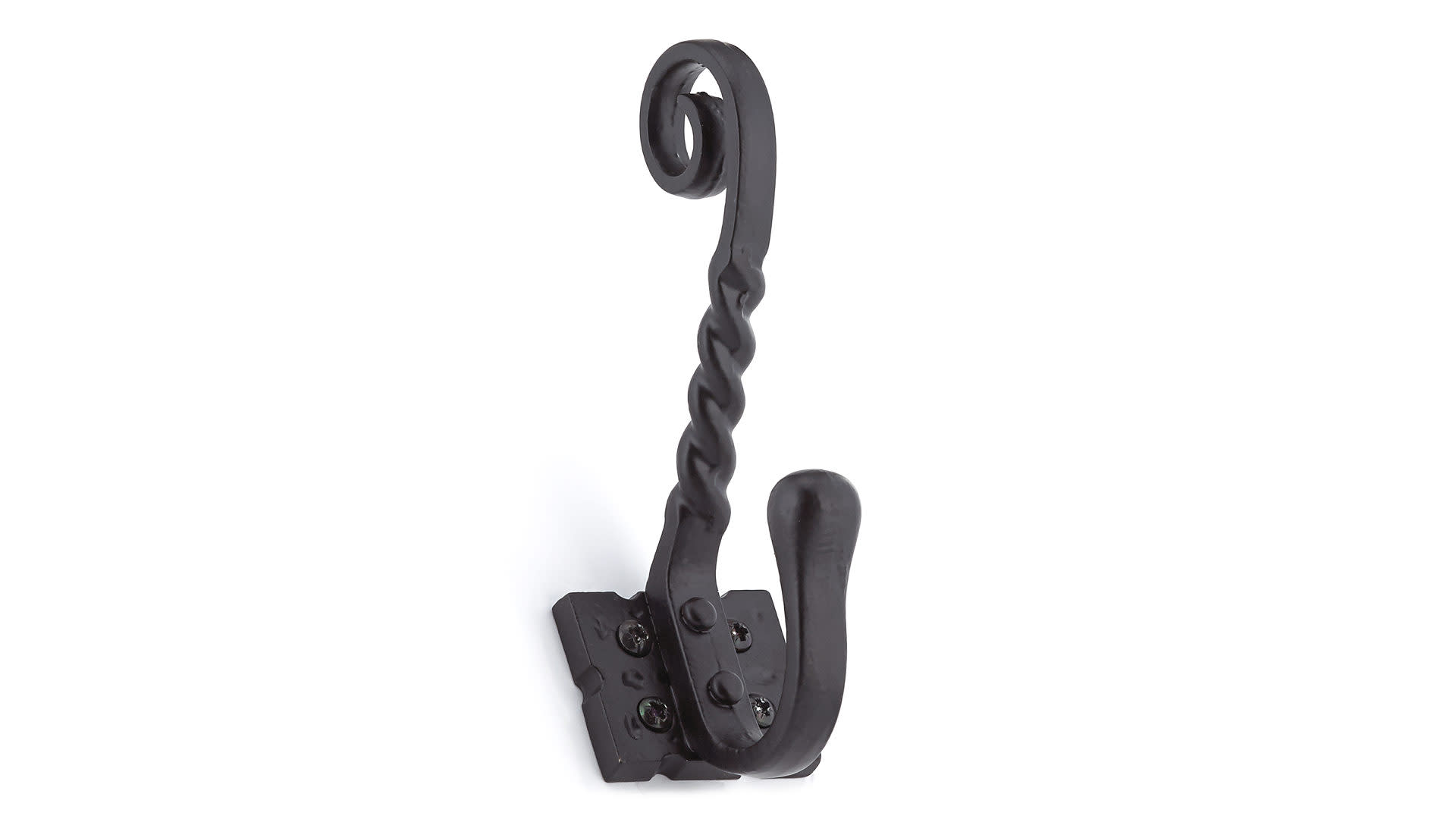 Richelieu T5605900 5-1/2 Inch Double Iron Coat Hook Matte Black Hooks Coat and Hat Hooks