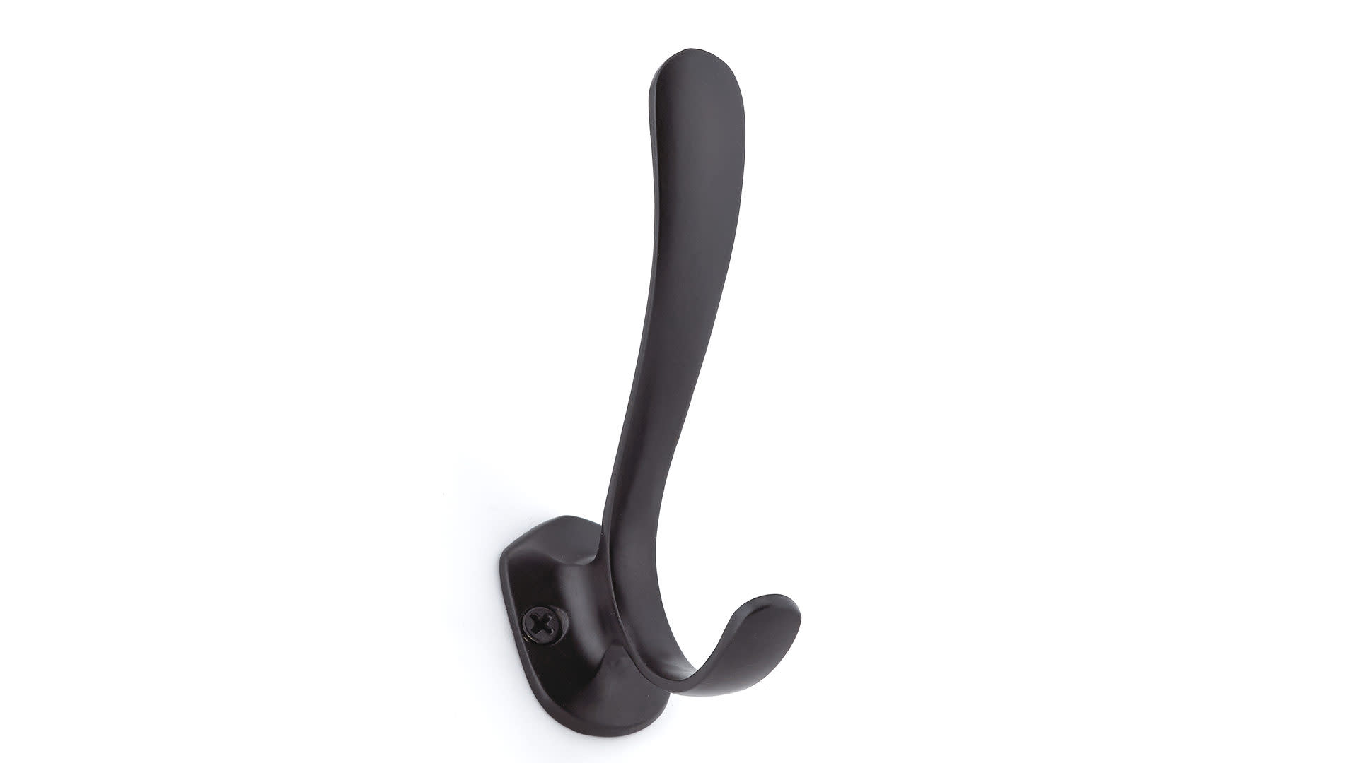 Richelieu T6210900 4-1/2 Inch Double Metal Coat Hook Matte Black Hooks Coat and Hat Hooks