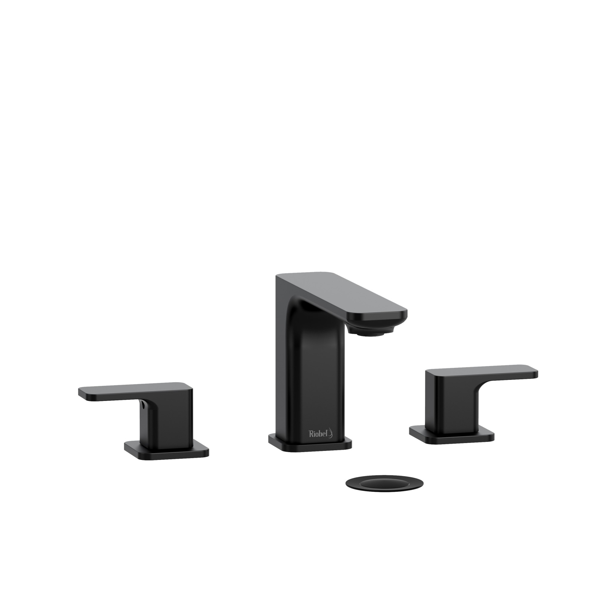 Photos - Tap Riobel EQ08 Equinox 1.2 GPM Widespread Bathroom Faucet Black Faucet Bathroom Sink Faucets Double Handle EQ08BK 