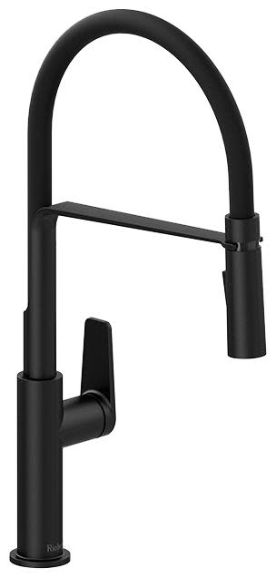 Photos - Tap Riobel MY101 Mythic 1.8 GPM Single Hole Pre-Rinse Pull Down Kitchen Faucet Black Faucet Kitchen Single Handle MY101BK 