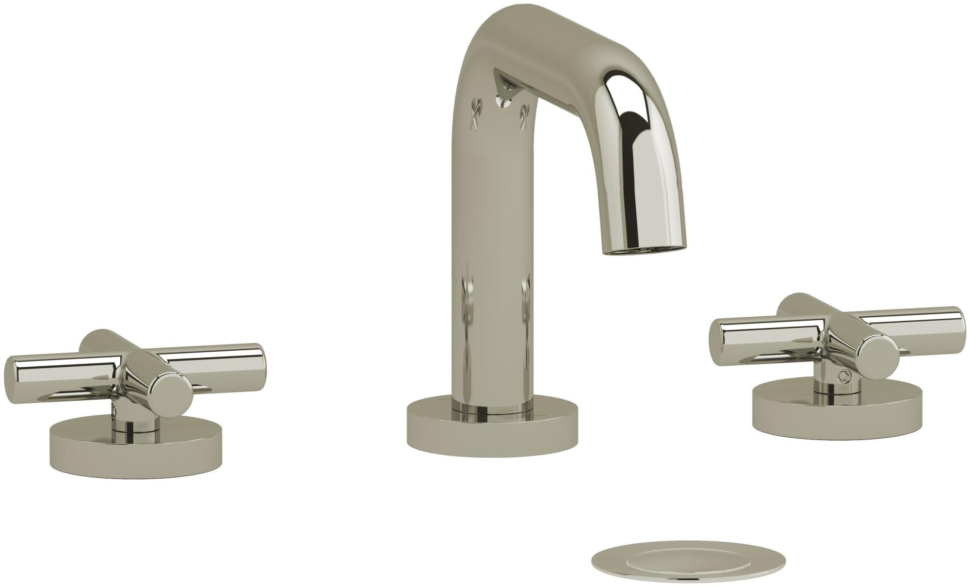 Photos - Tap Riobel RUSQ08+ Riu 1.2 GPM Widespread Bathroom Faucet Polished Nickel Faucet Bathroom Sink Faucets Double Handle RUSQ08+PN 