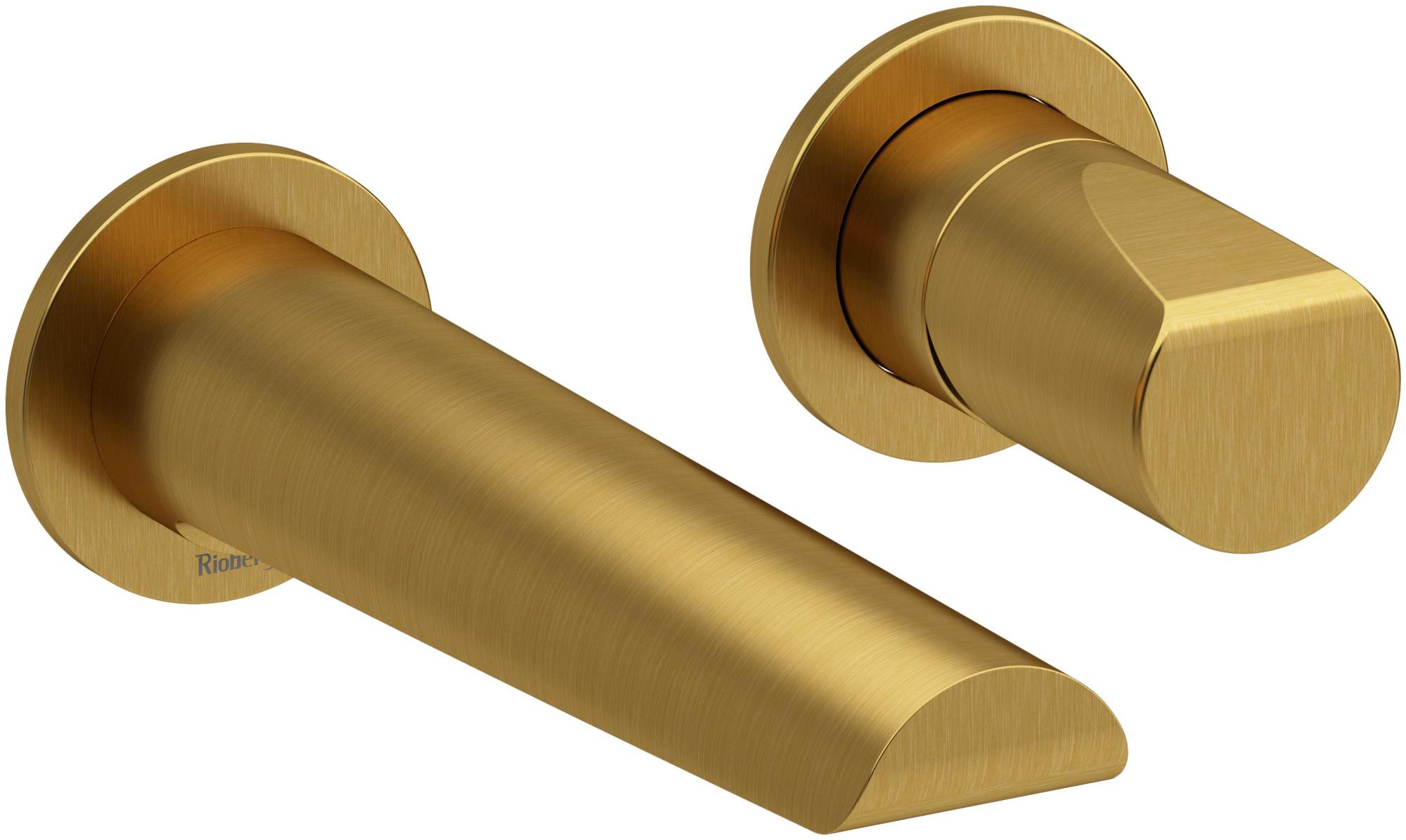 Photos - Tap Riobel TPB360 Parabola 1.2 GPM Wall Mounted Mini-Widespread Bathroom Faucet Brushed Gold Faucet Bathroom Sink Faucets Single 