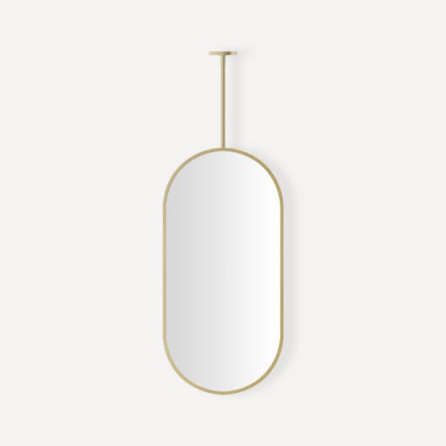 Robern YM2040SNPFNZH Sculpt 20" W x 40" H Modern Arched Metal Framed Bathroom Mirror Brass Home Decor Mirrors Bathroom Mirror