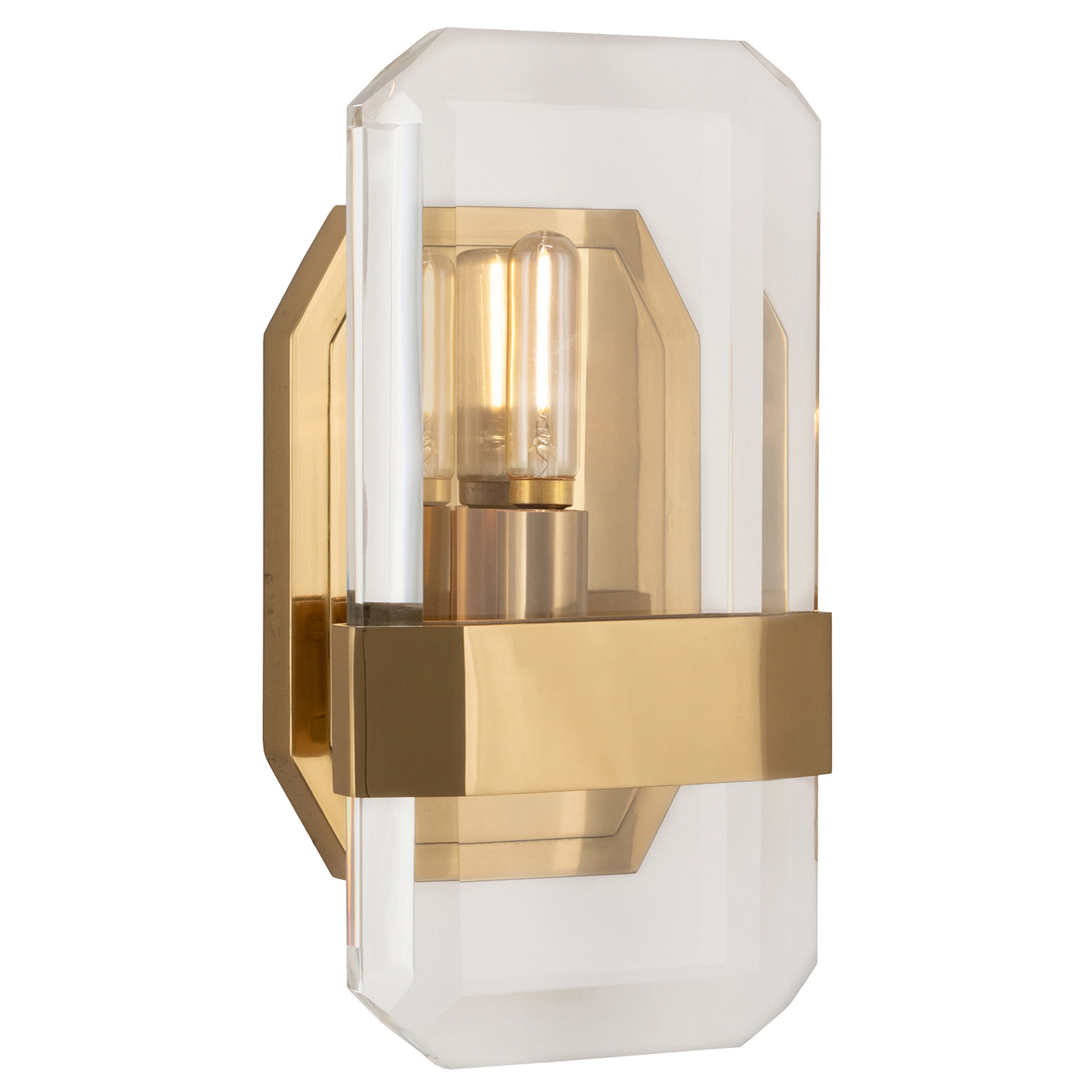 Photos - Chandelier / Lamp Abbey Robert  Jacqueline Wall Sconce Jacqueline 13" Tall Wall Sconce with Clear Crystal Shade Modern Brass / Lucite Crystal I 