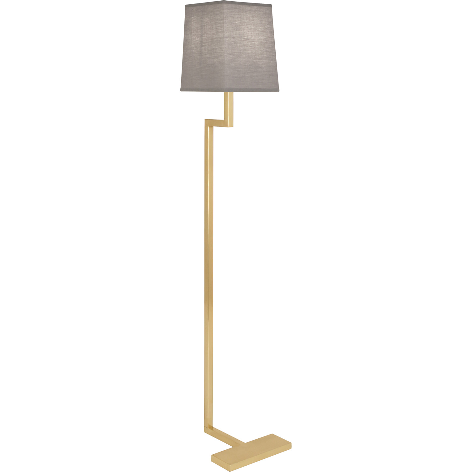 Photos - Chandelier / Lamp Abbey Robert  Doughnut Smoke Mini C FL Doughnut 49" Tall Arc Floor Lamp with Gray Fabric Shade Natural Brass Lamps Floor Lamp 