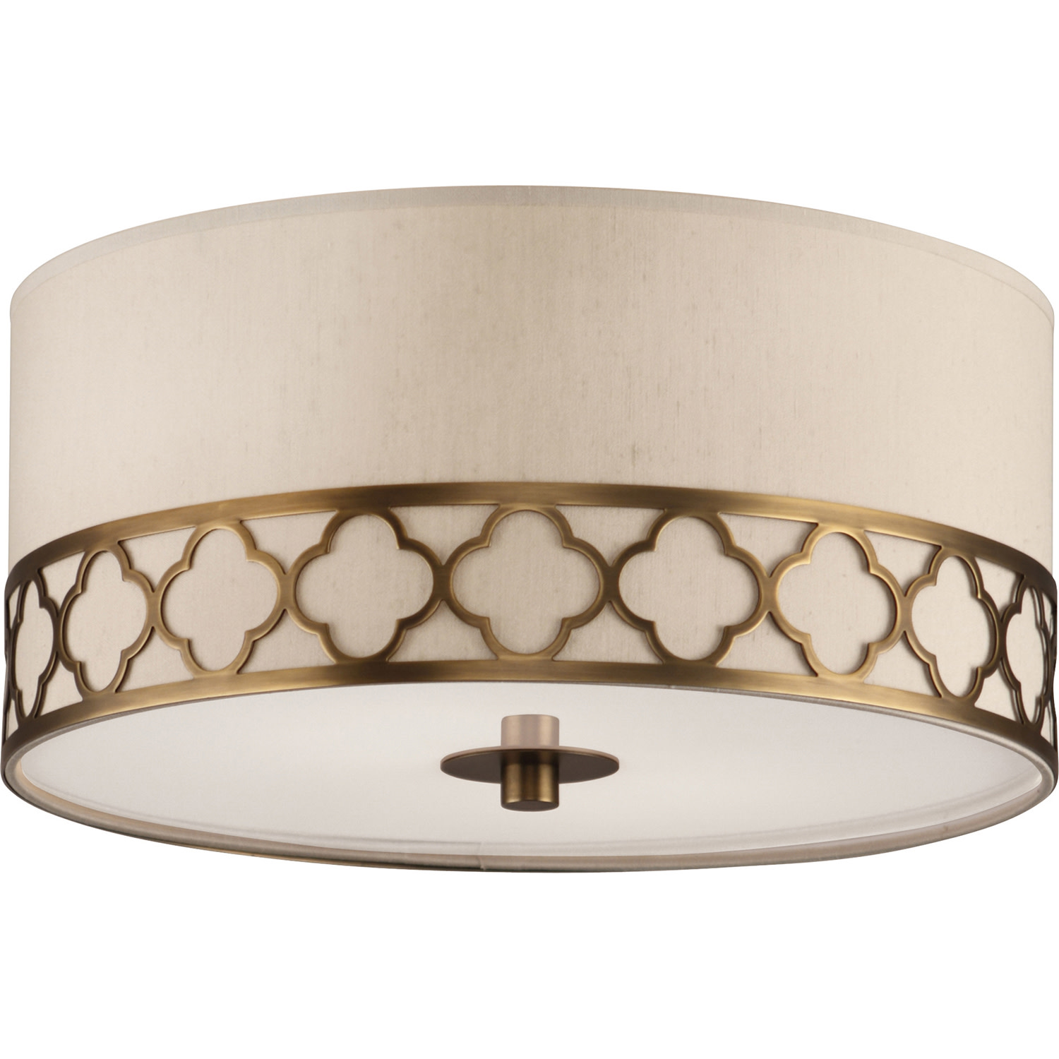 Photos - Chandelier / Lamp Abbey Robert  Addison Drum Flushmount Addison 2 Light 18" Wide Flush Mount Drum Ceiling Fixture Weather Brass Indoor Lighting 