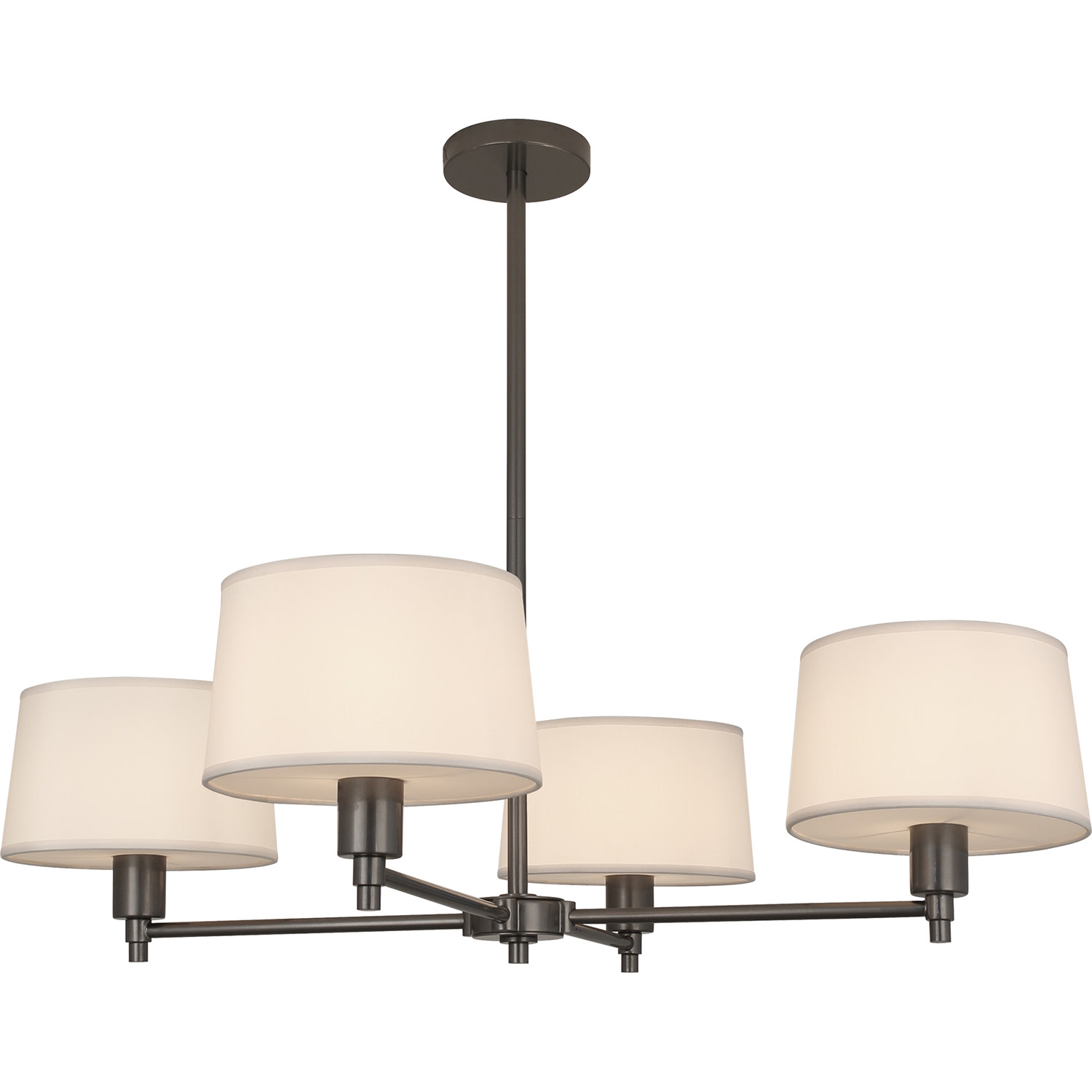 Photos - Chandelier / Lamp Abbey Robert  Simple Snowflake Chandelier Real Simple 4 Light 35" Wide Chandelier with Snowflake Fabric Shades Gunmetal Indoo 