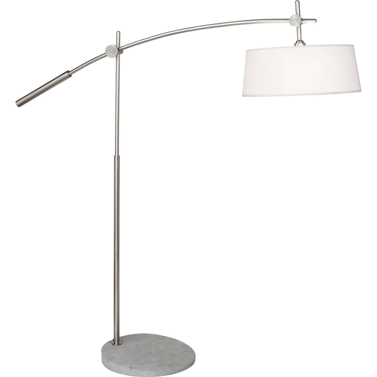 Photos - Chandelier / Lamp Abbey Robert  Miles FL Rico Espinet Miles 2 Light 62" Tall Boom Arm Floor Lamp with Linen Shade Brush Nickel Lamps Floor Lamp 