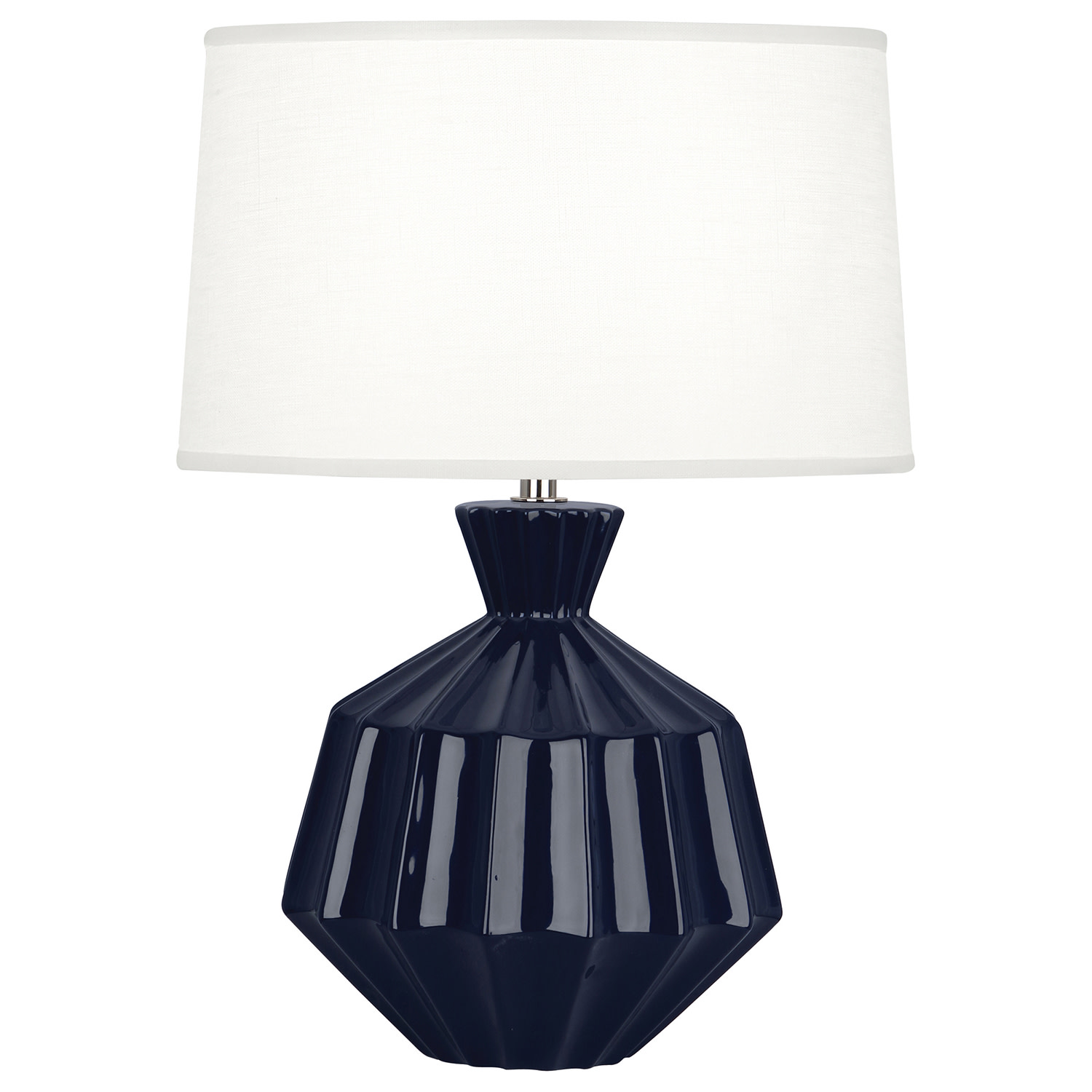 Photos - Desk Lamp Abbey Robert  Orion AL Orion 18" Tall Vase Table Lamp with White Fabric Shade Midnight Blue Lamps Table Lamps MB989 