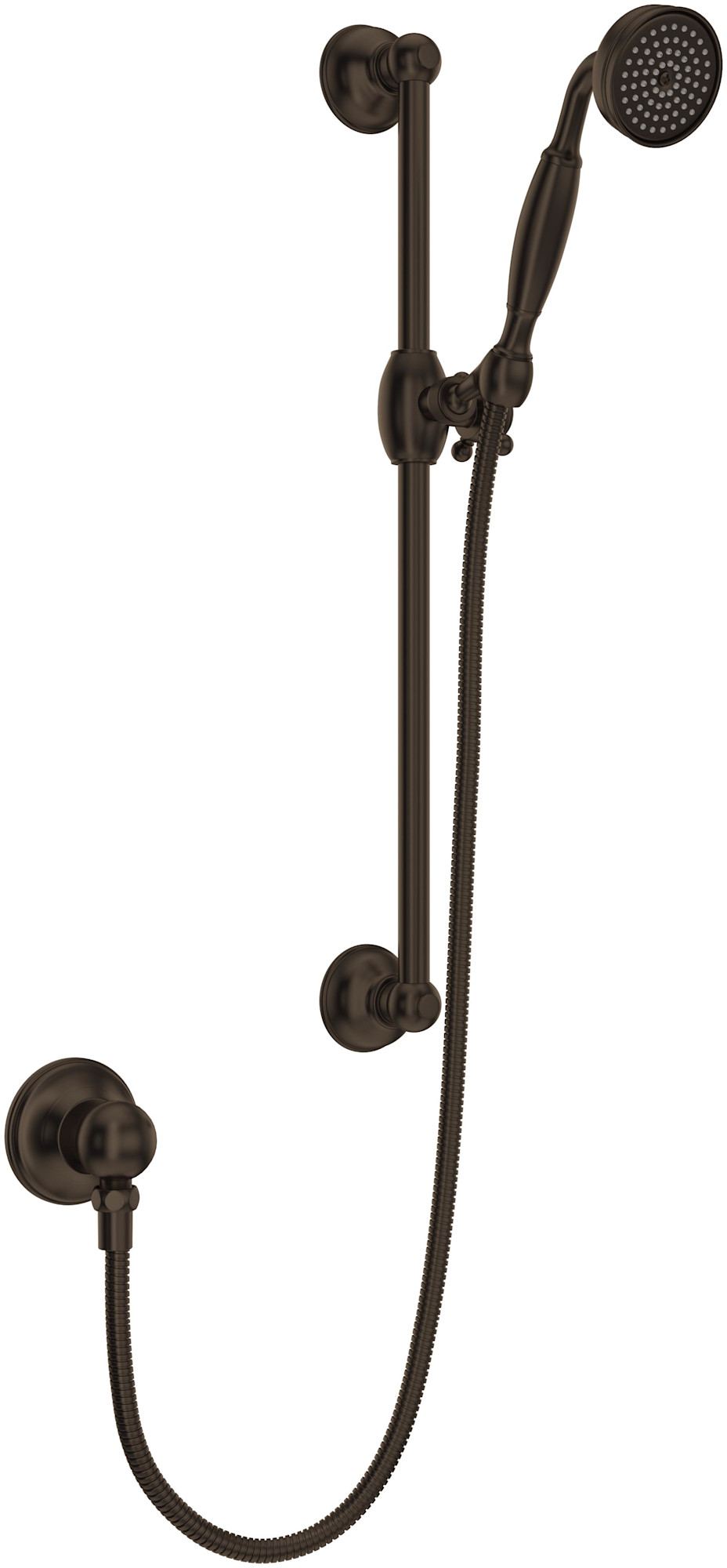 Photos - Shower System ROHL 1301E Spa Shower 1.8 GPM Single Function Hand Shower Package - Includes Slide Bar Hose and Wall Supply Tuscan Brass (Li 