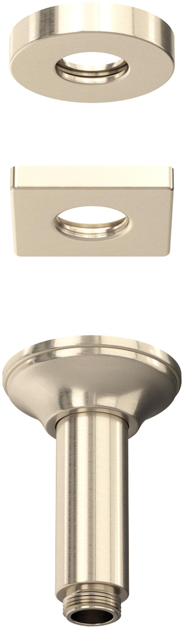 Photos - Shower Riser Rail & Head Holder ROHL 1505/3 Shower 3-11/16" Ceiling Mounted Shower Arm and Flange Satin Nickel Bath and Shower Accessories Shower Components 