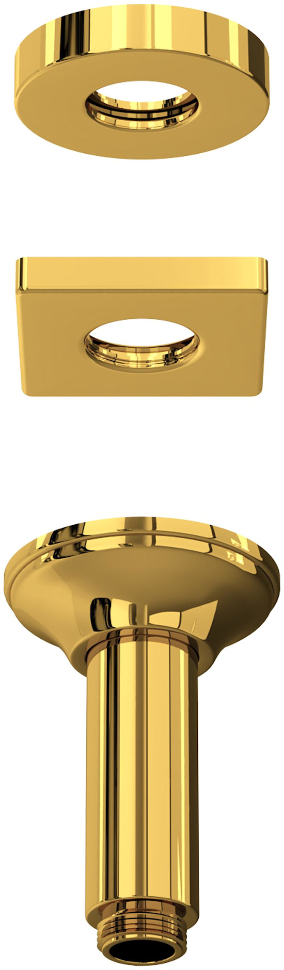Photos - Shower Riser Rail & Head Holder ROHL 1505/3 Shower 3-11/16" Ceiling Mounted Shower Arm and Flange Unlacquered Brass  Bath and Shower Accessor (Living Finish)