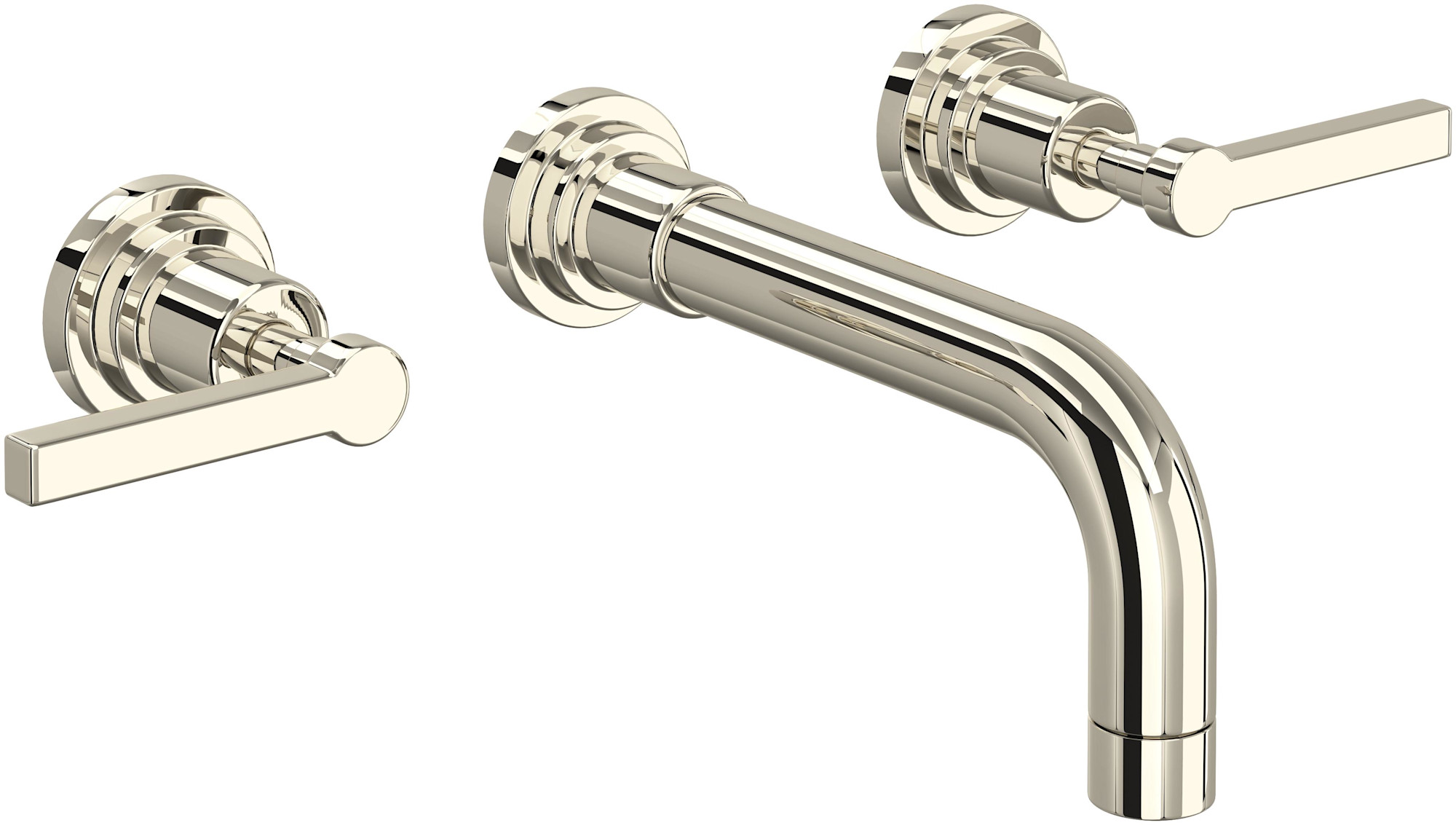 Photos - Tap ROHL A2207LMTO-2 Lombardia 1.2 GPM Wall Mounted Widespread Bathroom Faucet Polished Nickel Faucet Bathroom Sink Faucets Doub 